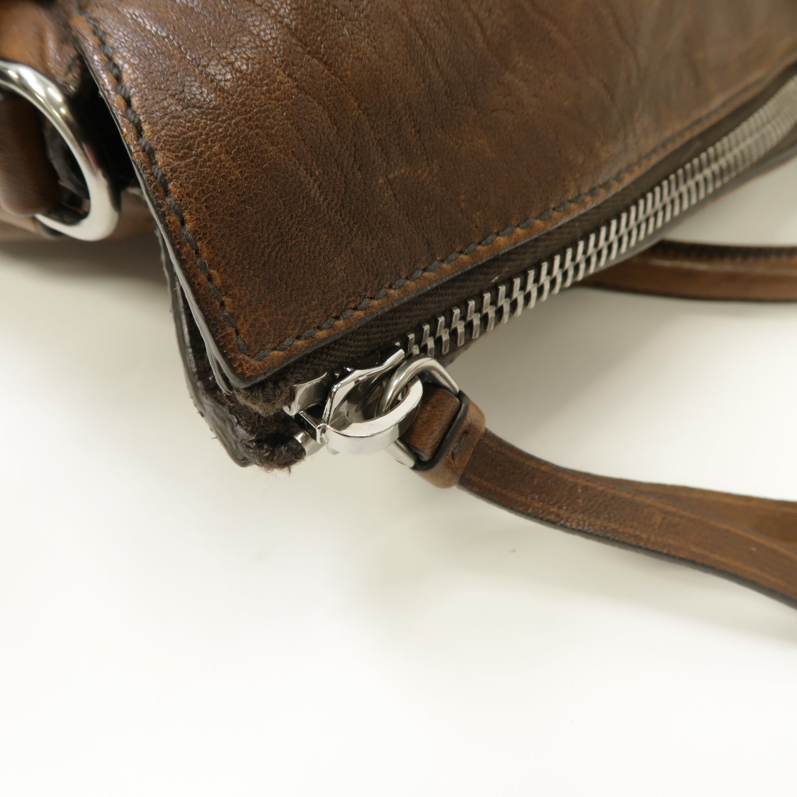 Miu Miu 牛皮皮革2way Shoulder Bag銀扣手挽肩背兩用袋棕色