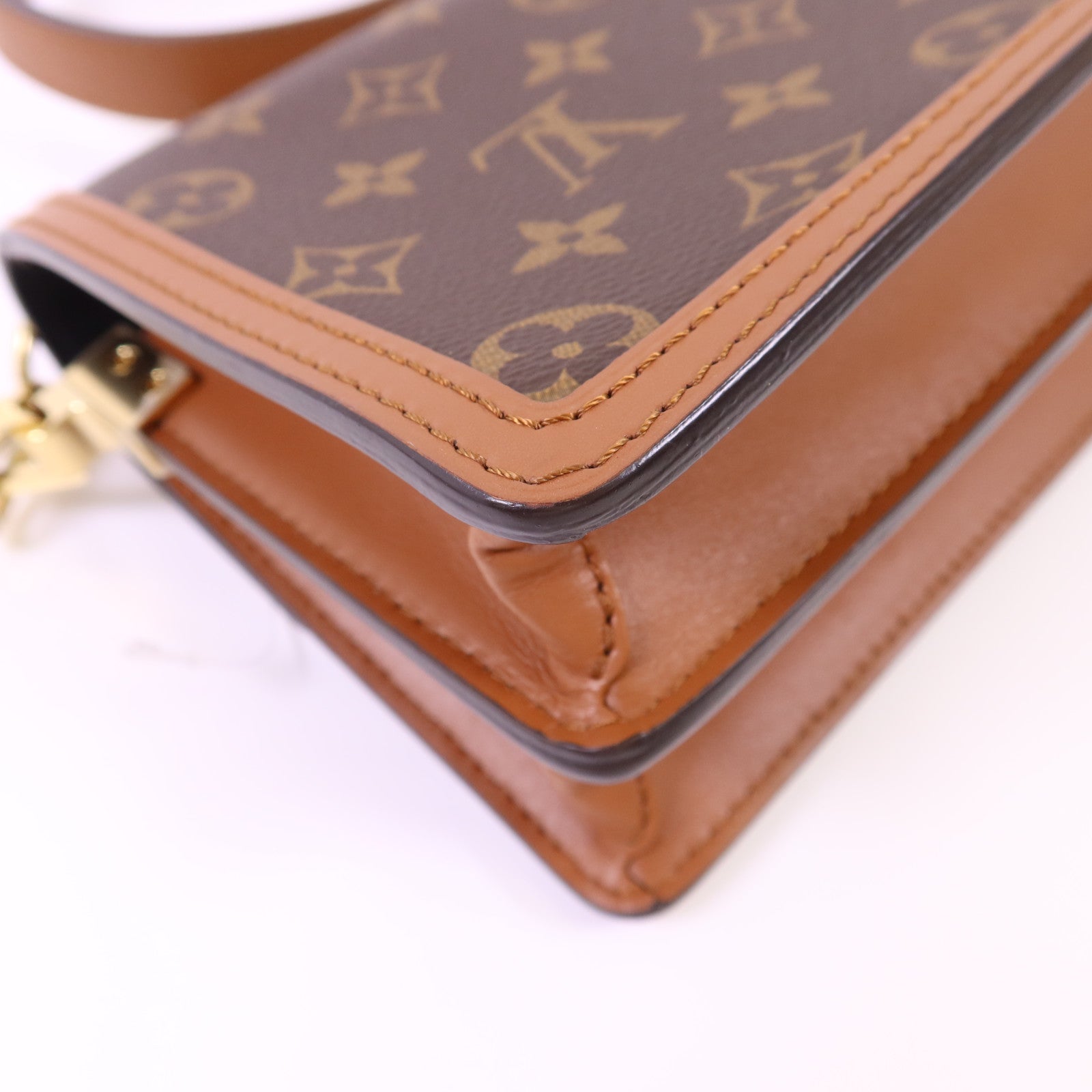 LOUIS VUITTON Monogram Reverse Mini Dauphine金扣肩背袋
