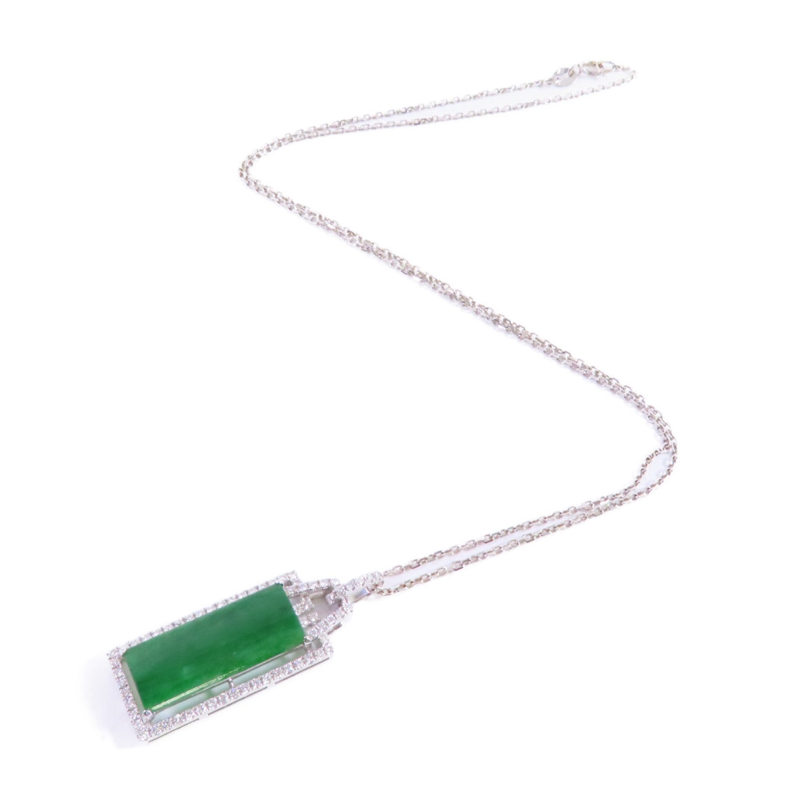 JEWELRY 18K白金/翡翠/鑽石Jade Diamond Necklace項鏈