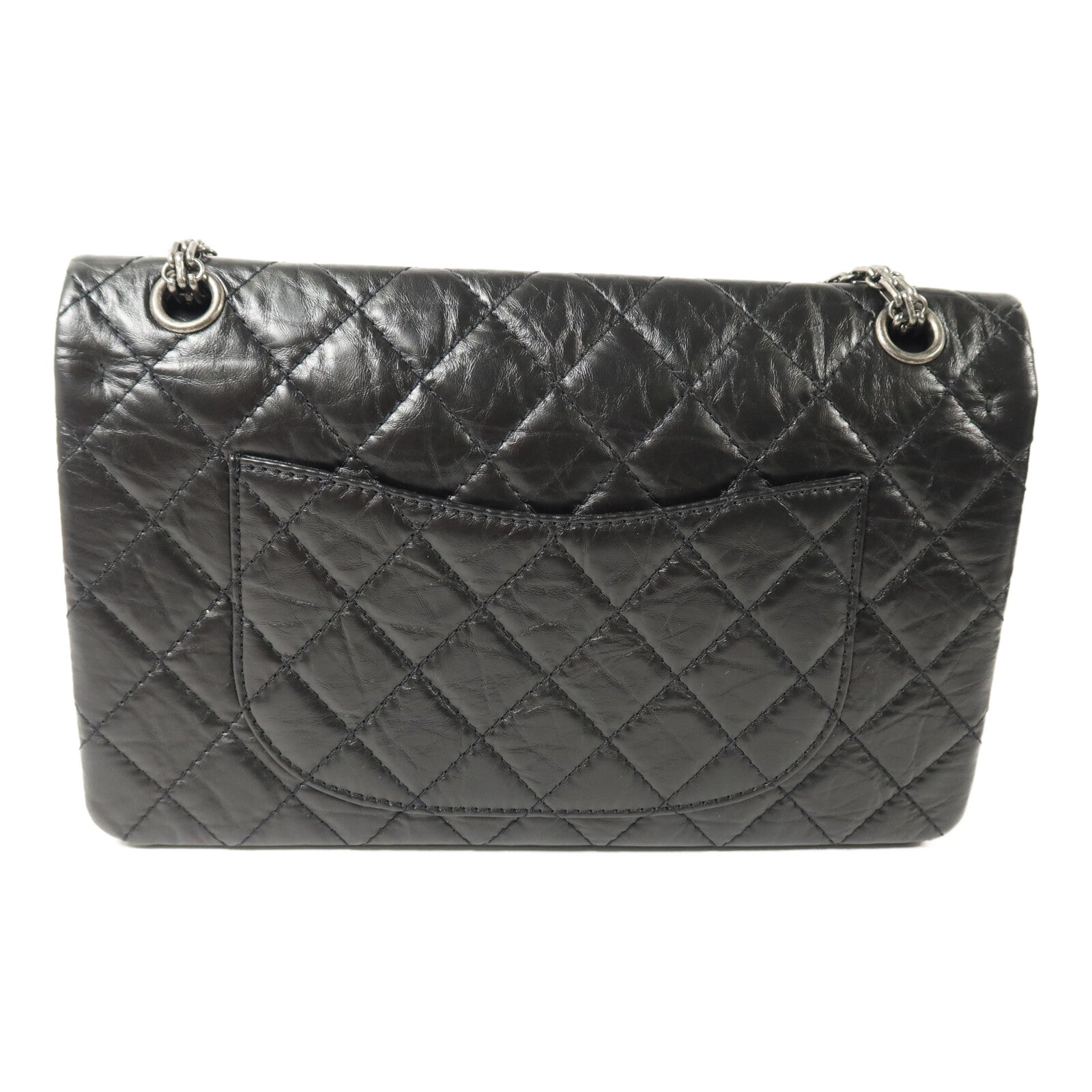 CHANEL 牛皮皮革2.55 28cm鏈帶手挽肩背兩用袋