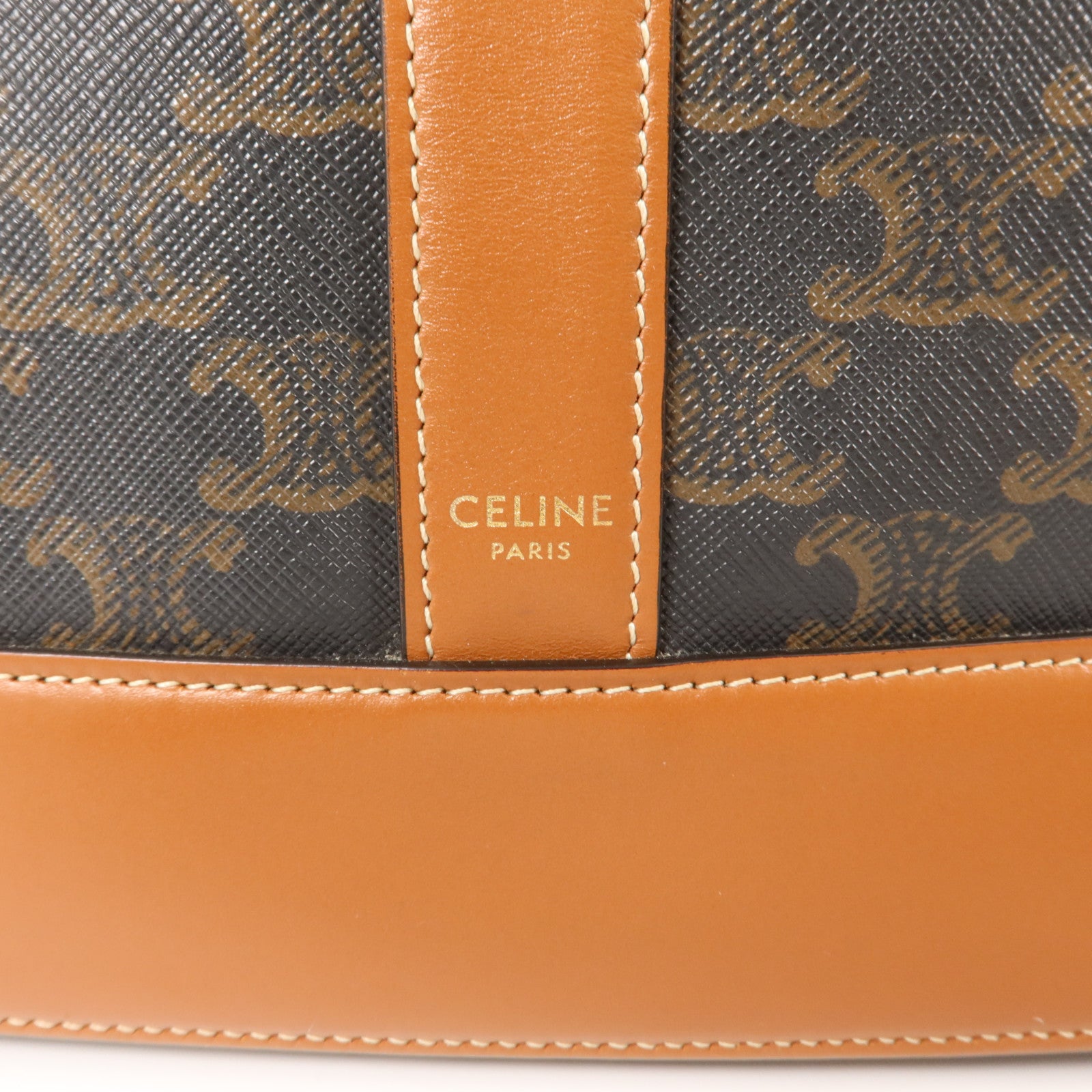 CELINE 塗層帆布Triomphe Bucket Medium肩背袋