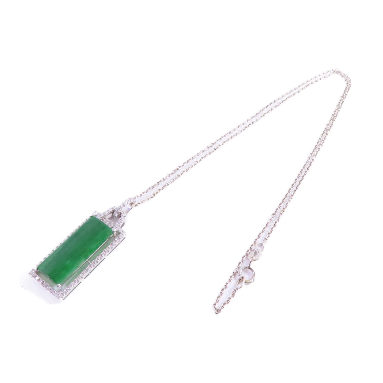 JEWELRY 18K白金/翡翠/鑽石Jade Diamond Necklace項鏈