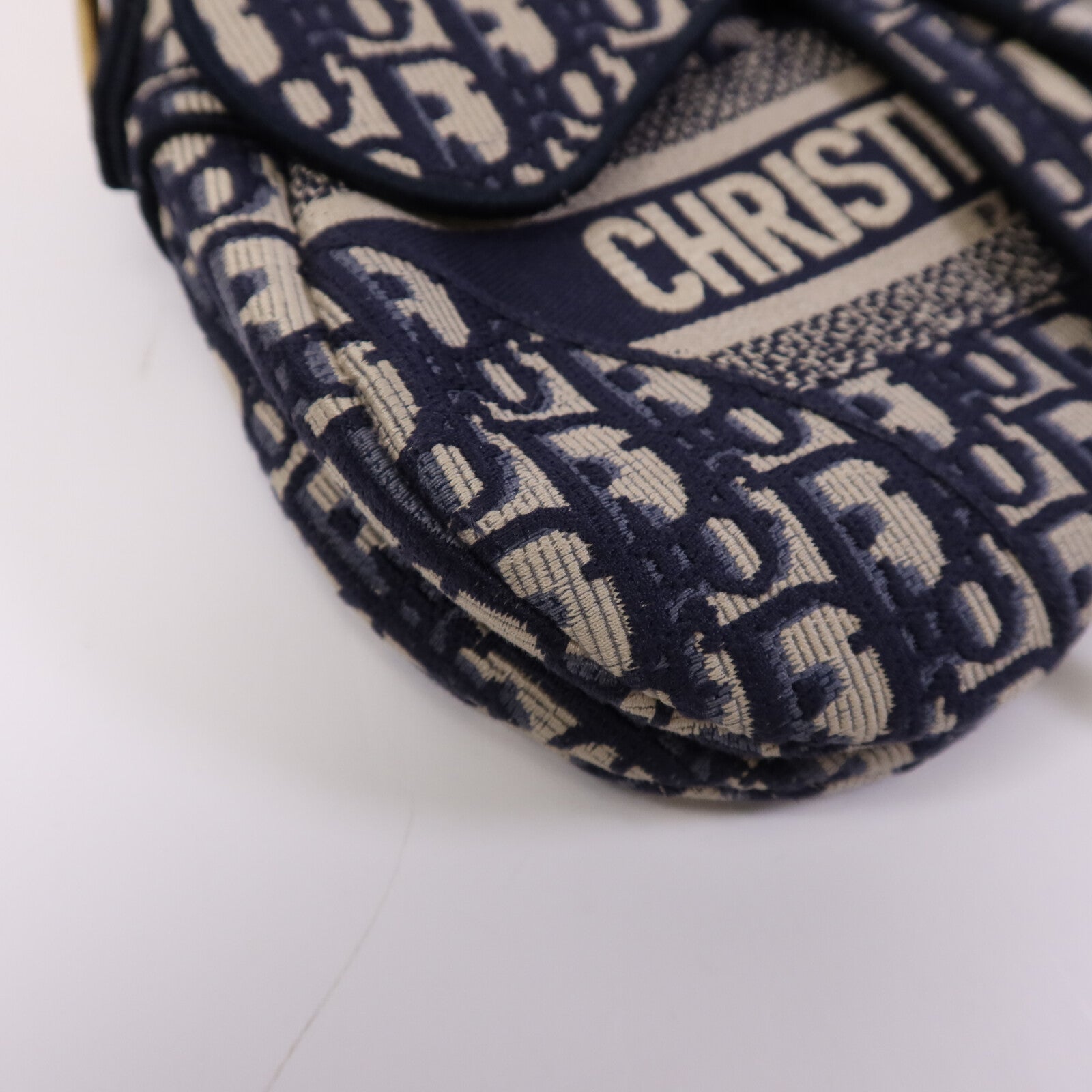 Dior 帆布Saddle Medium金扣肩背袋