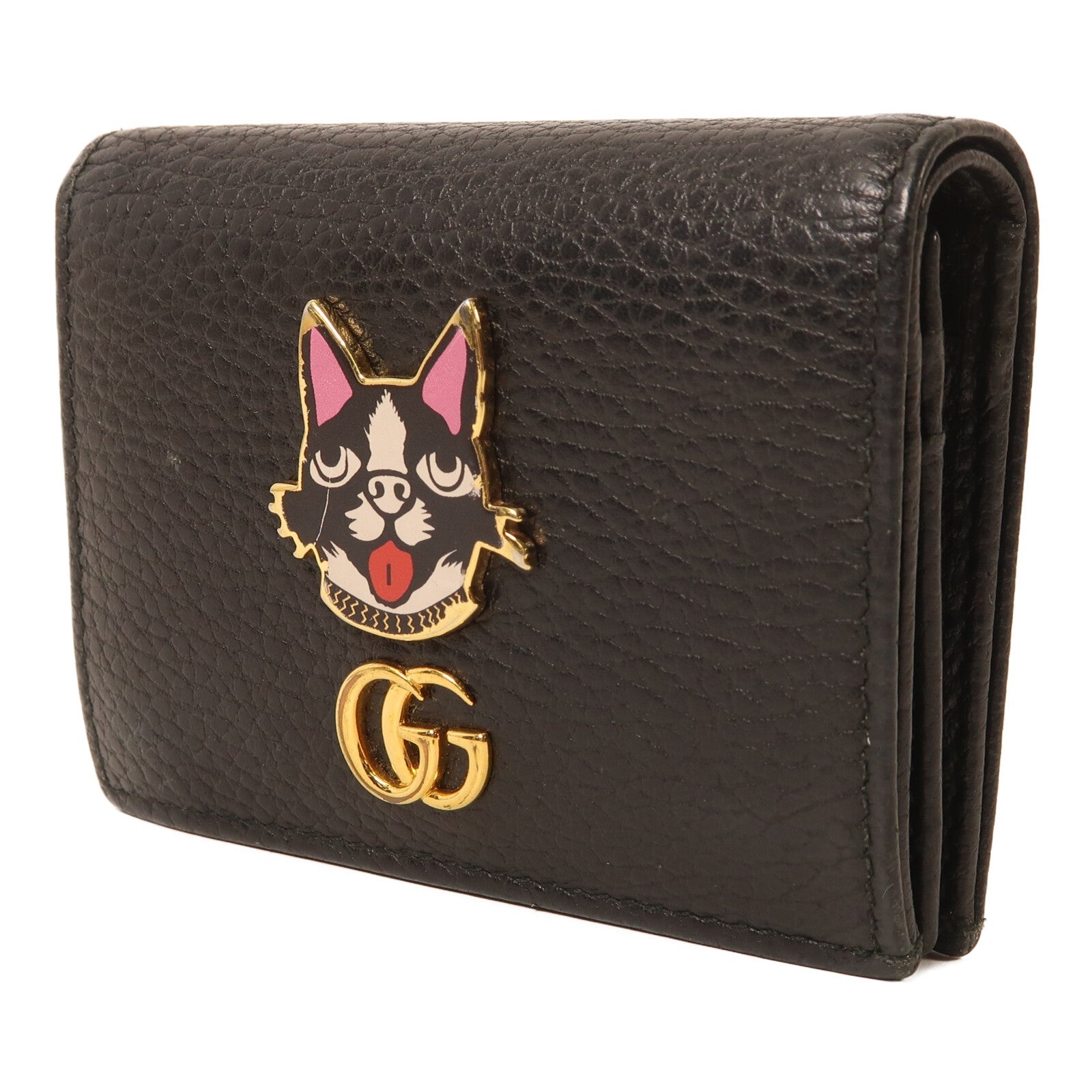 GUCCI 牛皮皮革Terrier Dog Wallet金扣錢包
