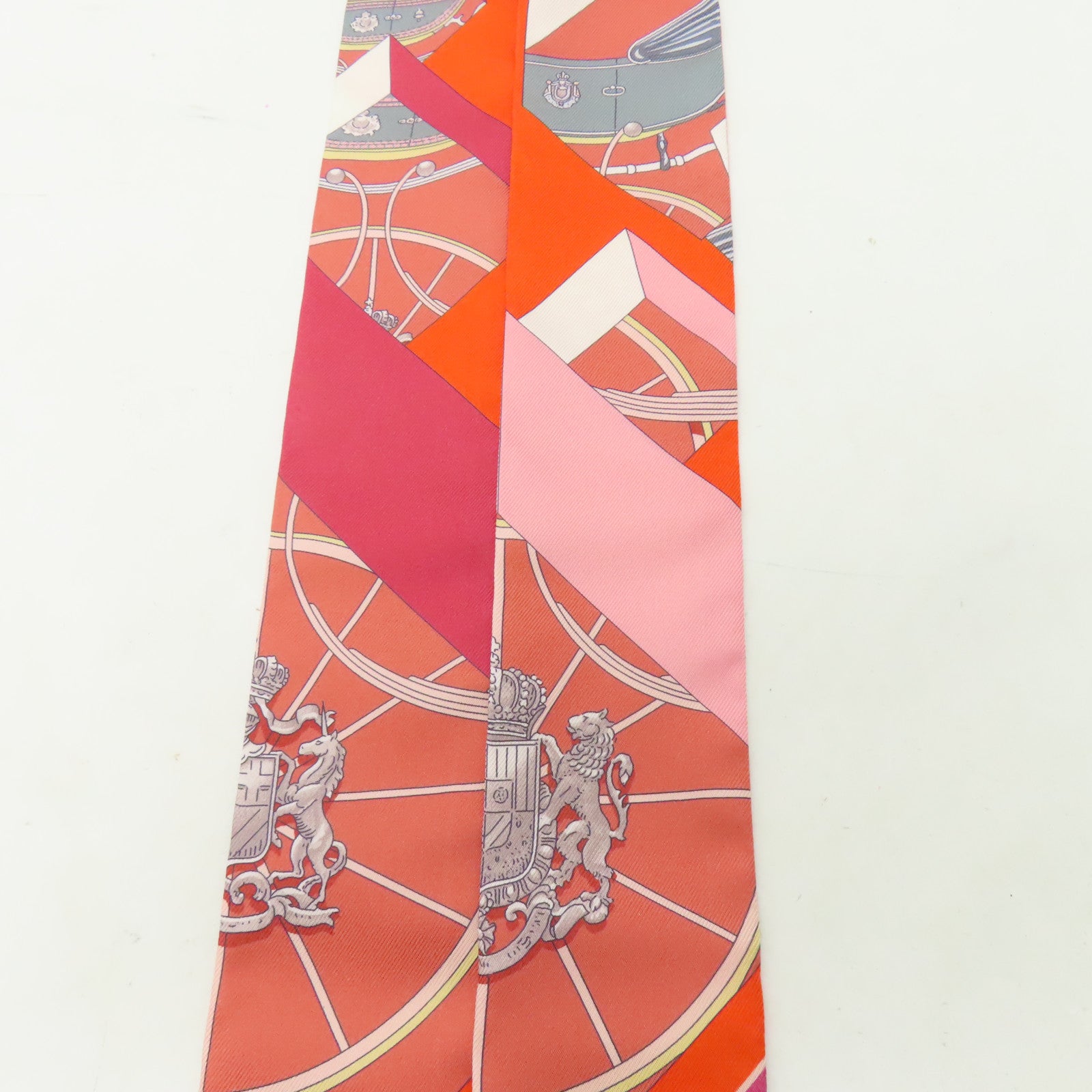 HERMES 【激減優惠】絲質Twilly絲巾紅色/粉紅色/白色