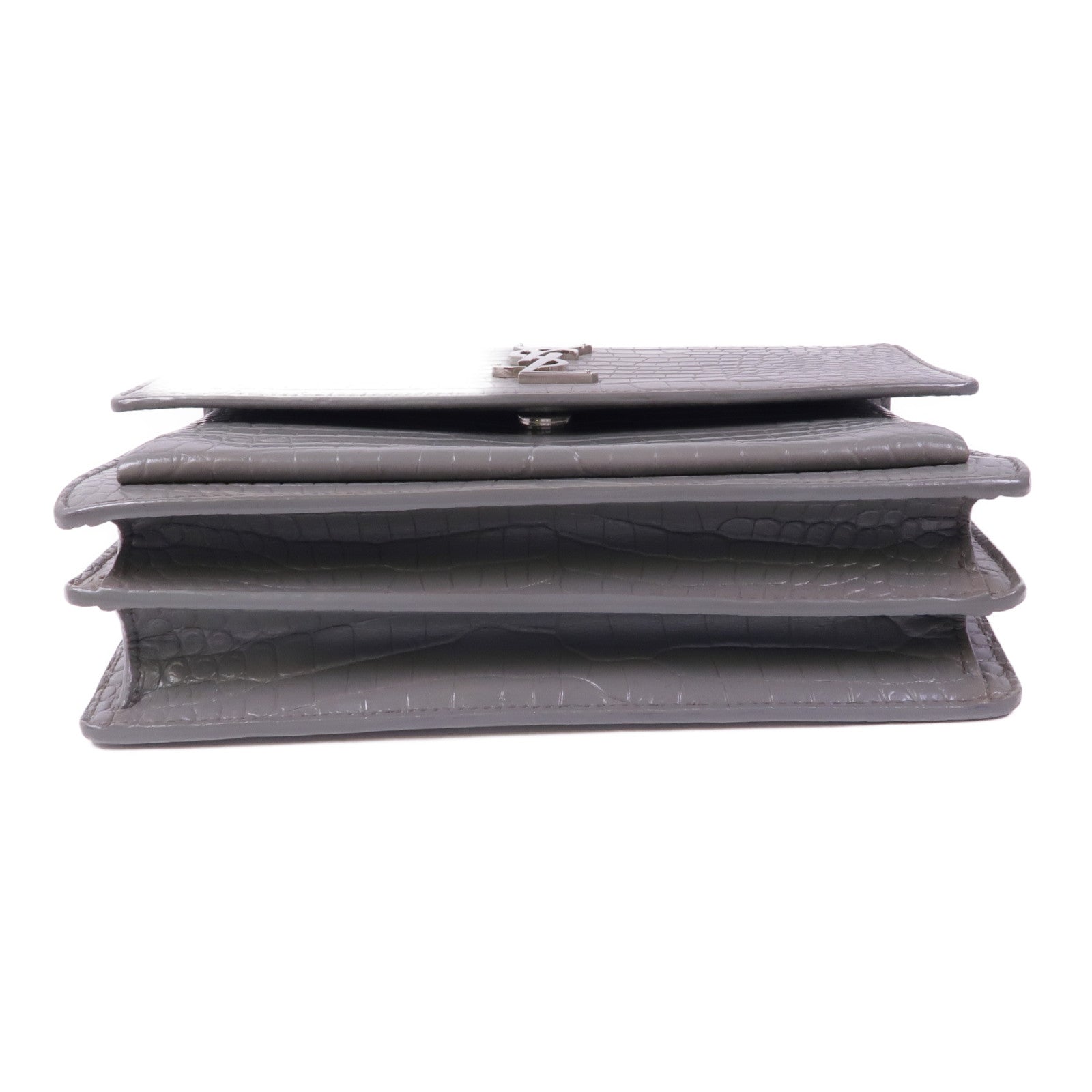 SAINT LAURENT 牛皮皮革Sunset Medium銀扣鏈帶肩背袋