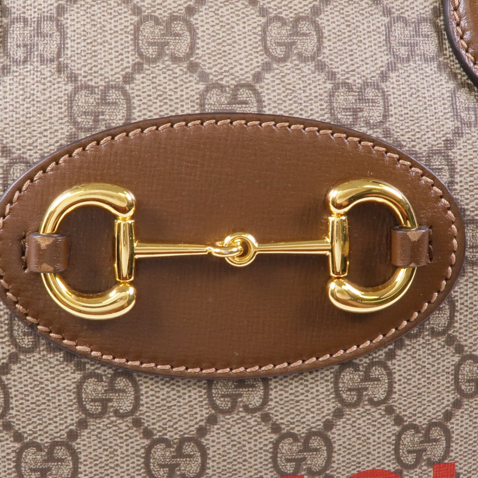 GUCCI 塗層帆布1955 Horsebit金扣手挽肩背兩用袋