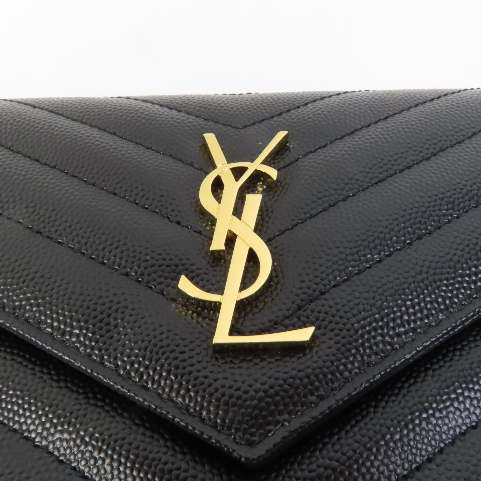YVES SAINT LAURENT 牛皮皮革Cassandre Envelope Chain Wallet金扣鏈帶肩背袋