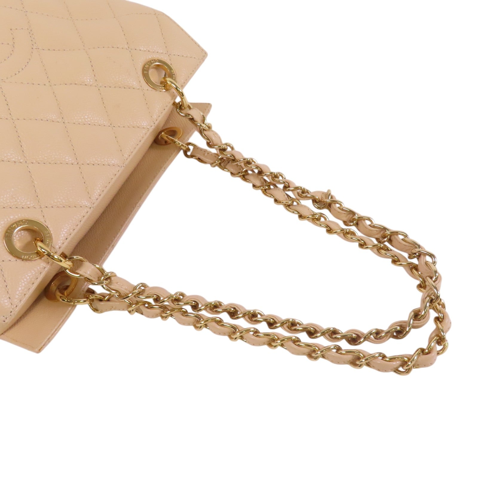 CHANEL 牛皮皮革Chain Shoulder Bag金扣鏈帶肩背愛