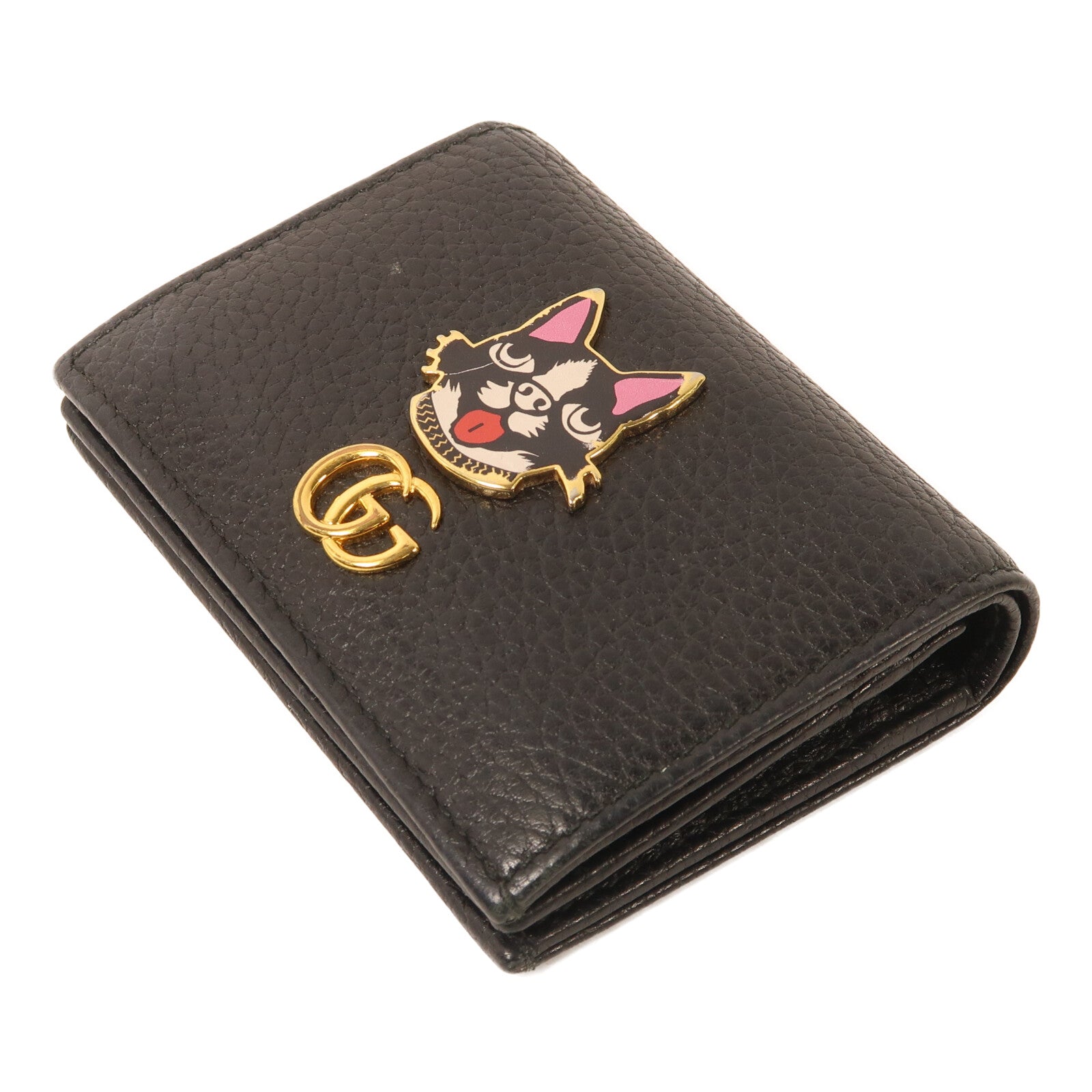 GUCCI 牛皮皮革Terrier Dog Wallet金扣錢包