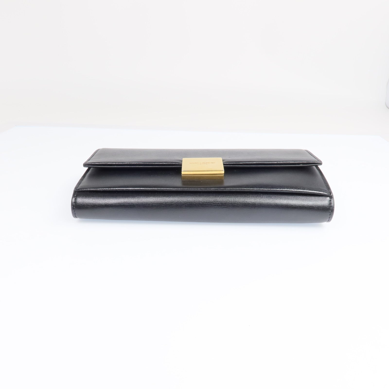 YVES SAINT LAURENT 牛皮皮革Long Wallet金扣長錢包