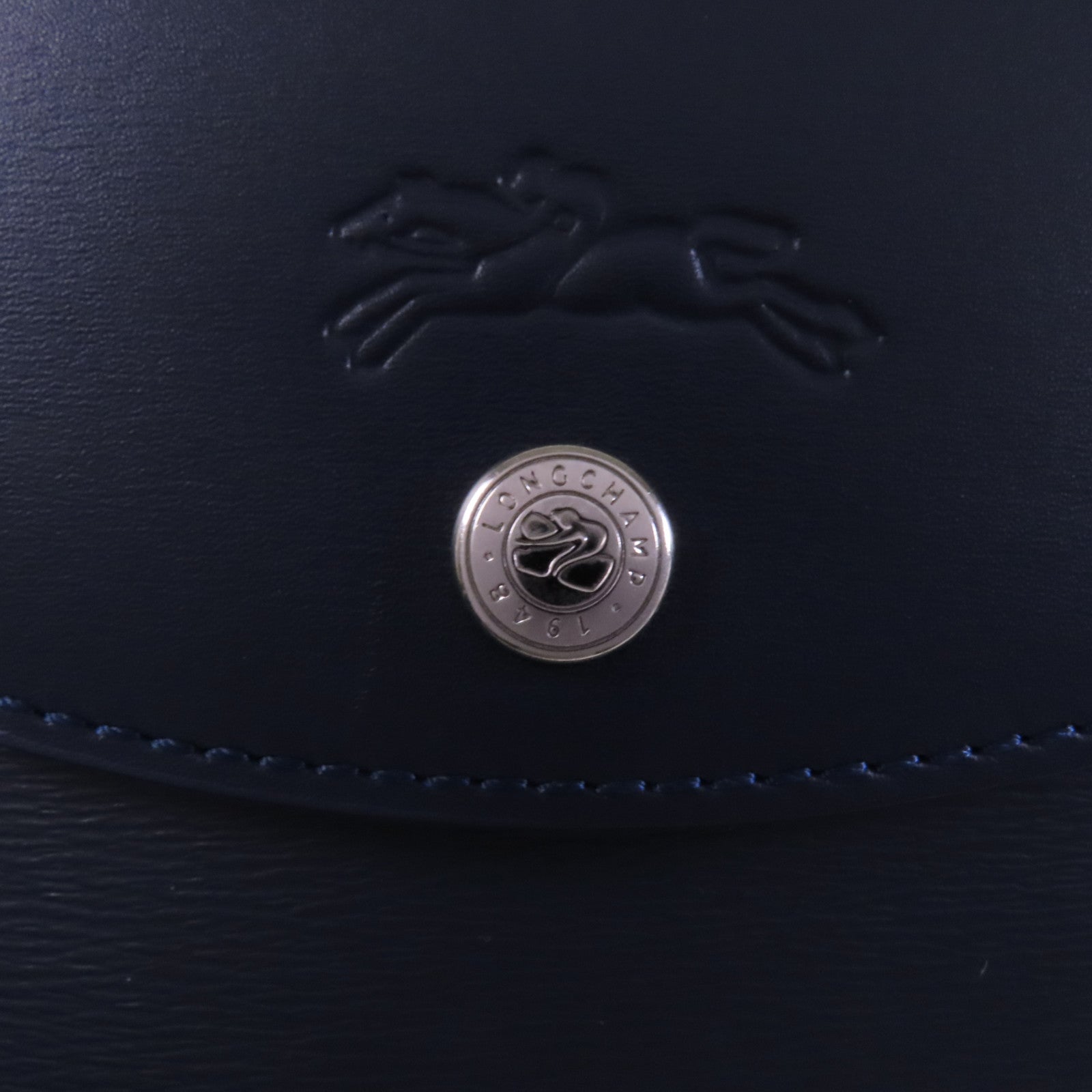 Longchamp 牛皮皮革Hand Bag銀扣手挽袋