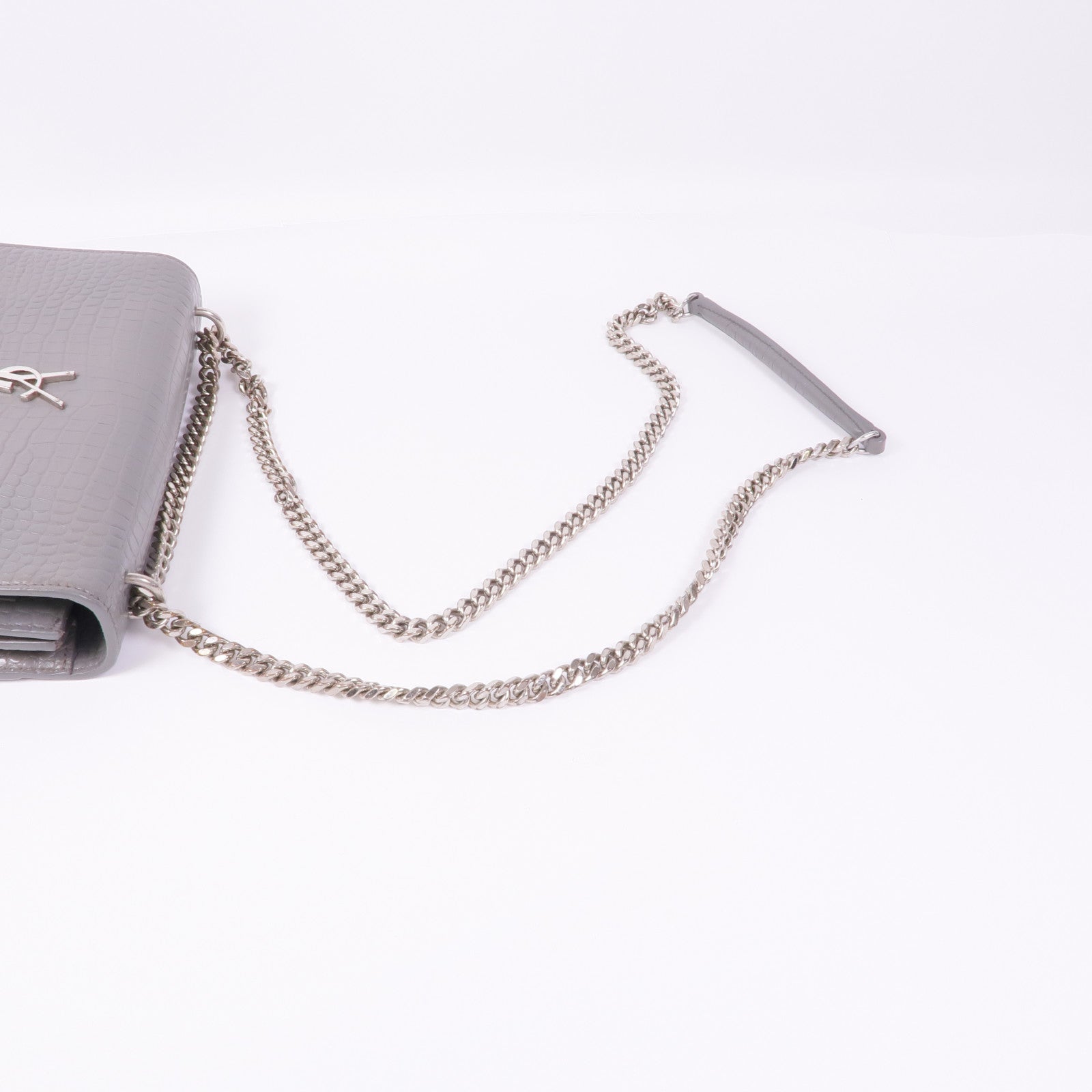 SAINT LAURENT 牛皮皮革Sunset Medium銀扣鏈帶肩背袋