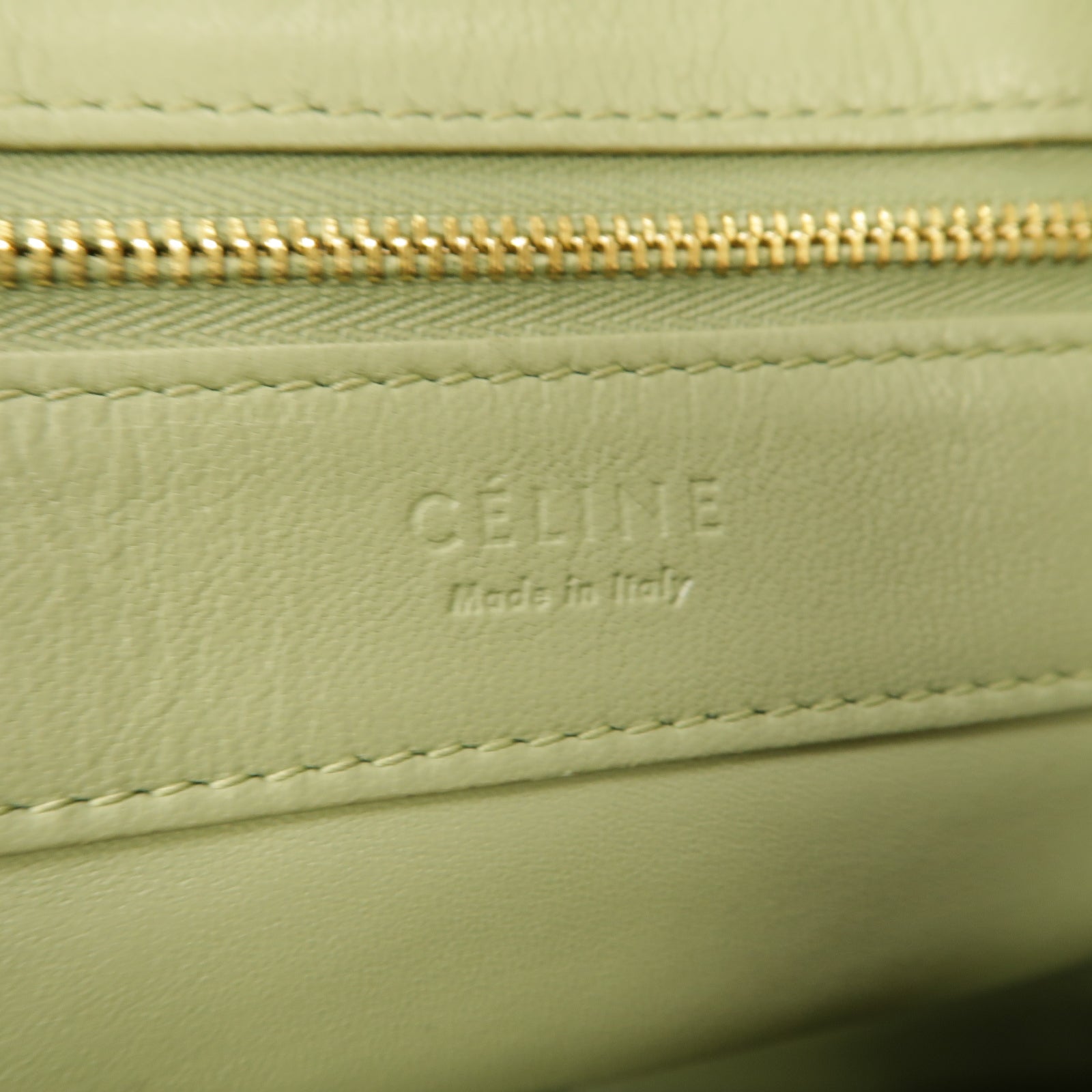 CELINE 【激減優惠】羊皮皮革Cabas手挽袋綠色/黒色