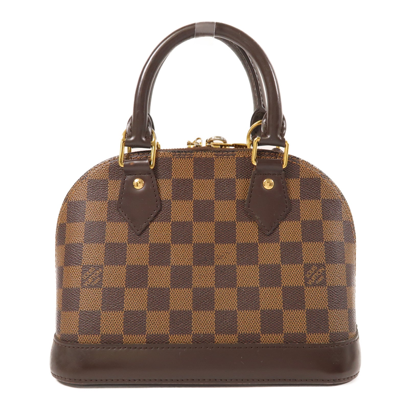 LOUIS VUITTON Damier Alma BB金扣手挽肩背兩用袋棕色