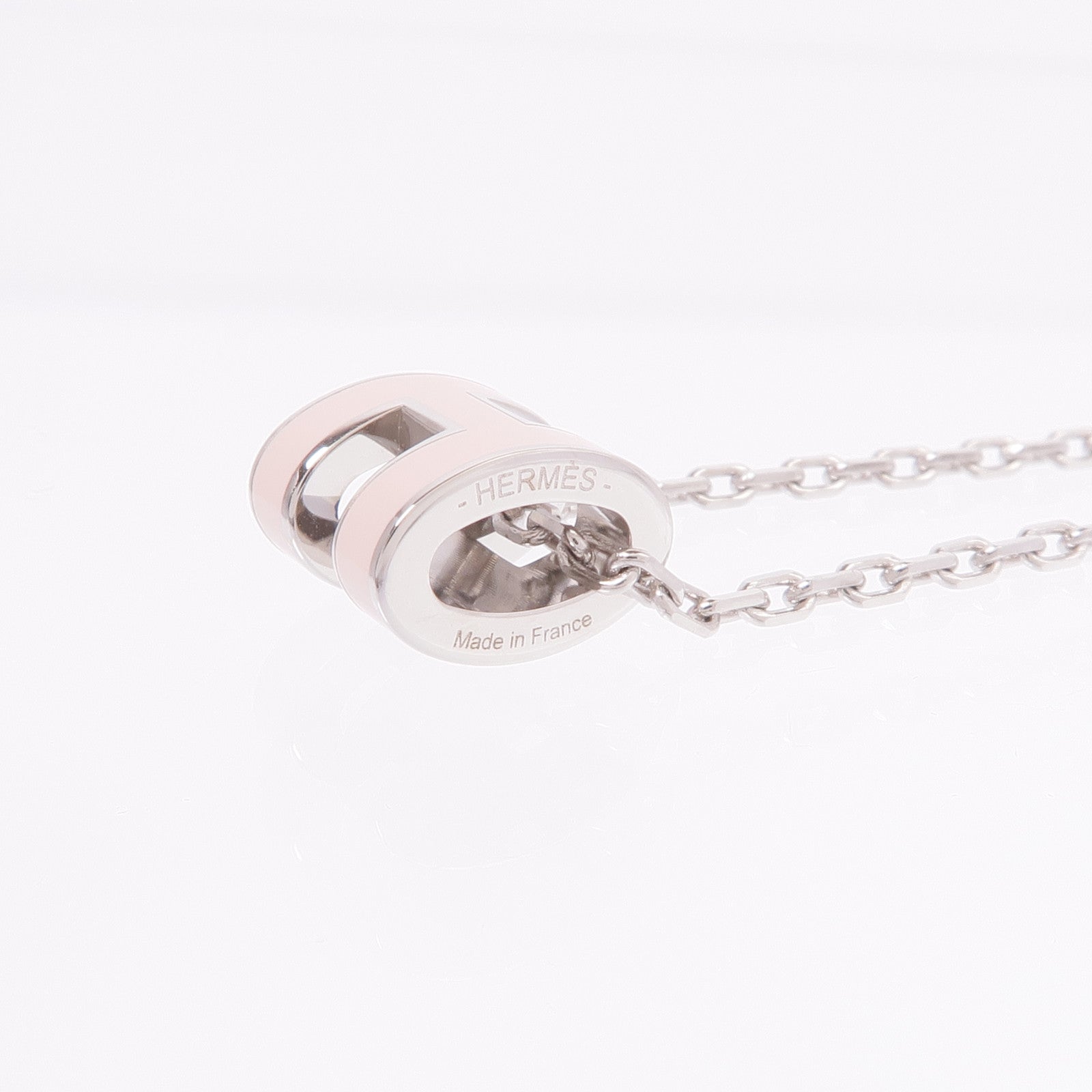 HERMES 金屬Mini Pop H Necklace項鍊Rose Sakura