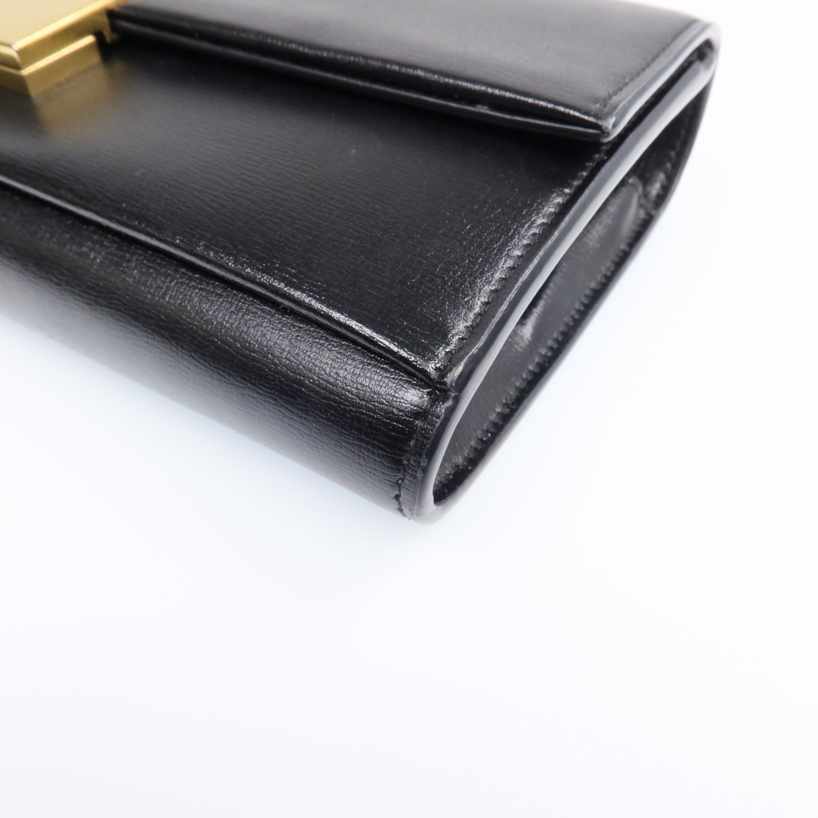 YVES SAINT LAURENT 牛皮皮革Long Wallet金扣長錢包