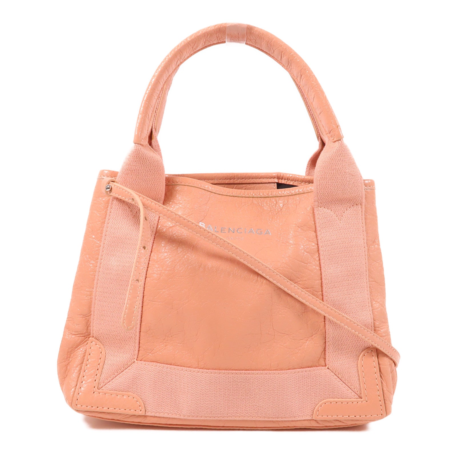 BALENCIAGA 牛皮皮革Cabas銀扣手挽肩背兩用袋