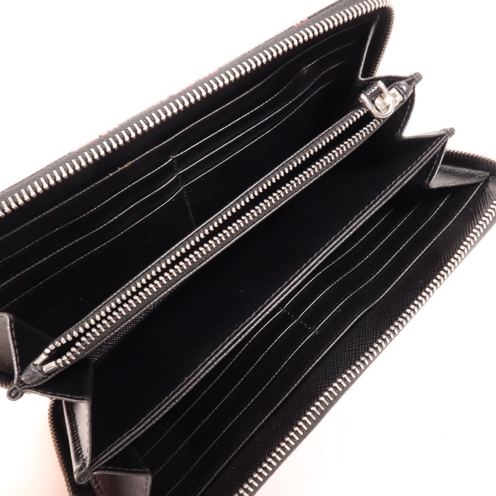 PRADA 牛皮皮革Long Wallet銀扣長錢包