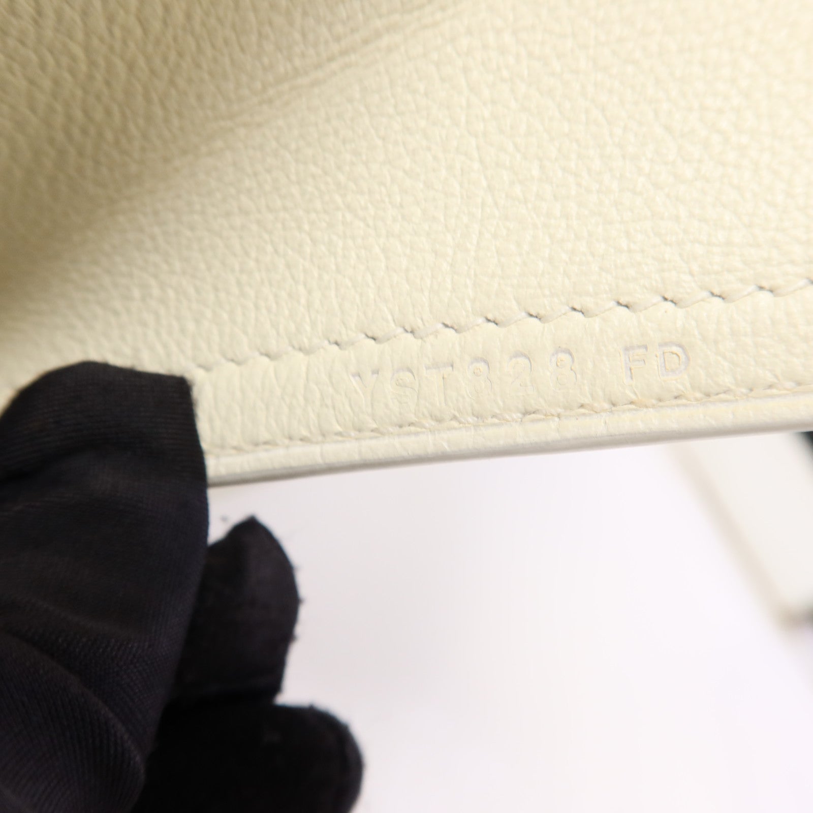HERMES Evercolor皮革Emile 30銀扣肩背袋Blanc