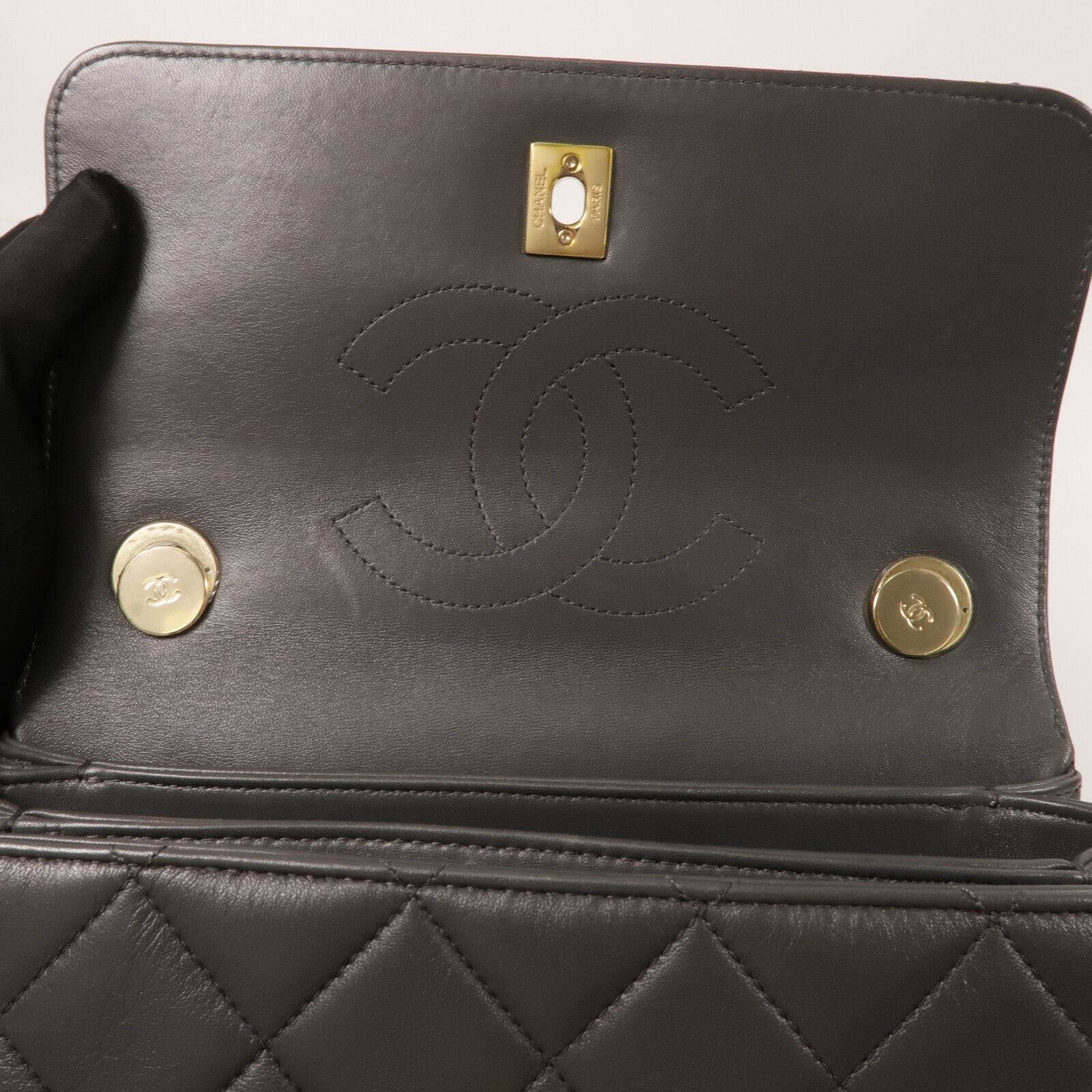 CHANEL 羊皮皮革Trendy CC鏈帶手挽肩背兩用袋