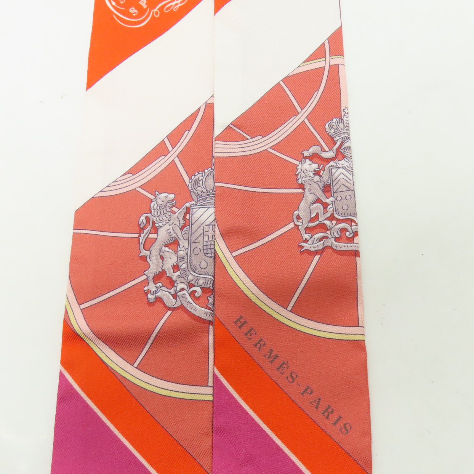 HERMES 【激減優惠】絲質Twilly絲巾紅色/粉紅色/白色