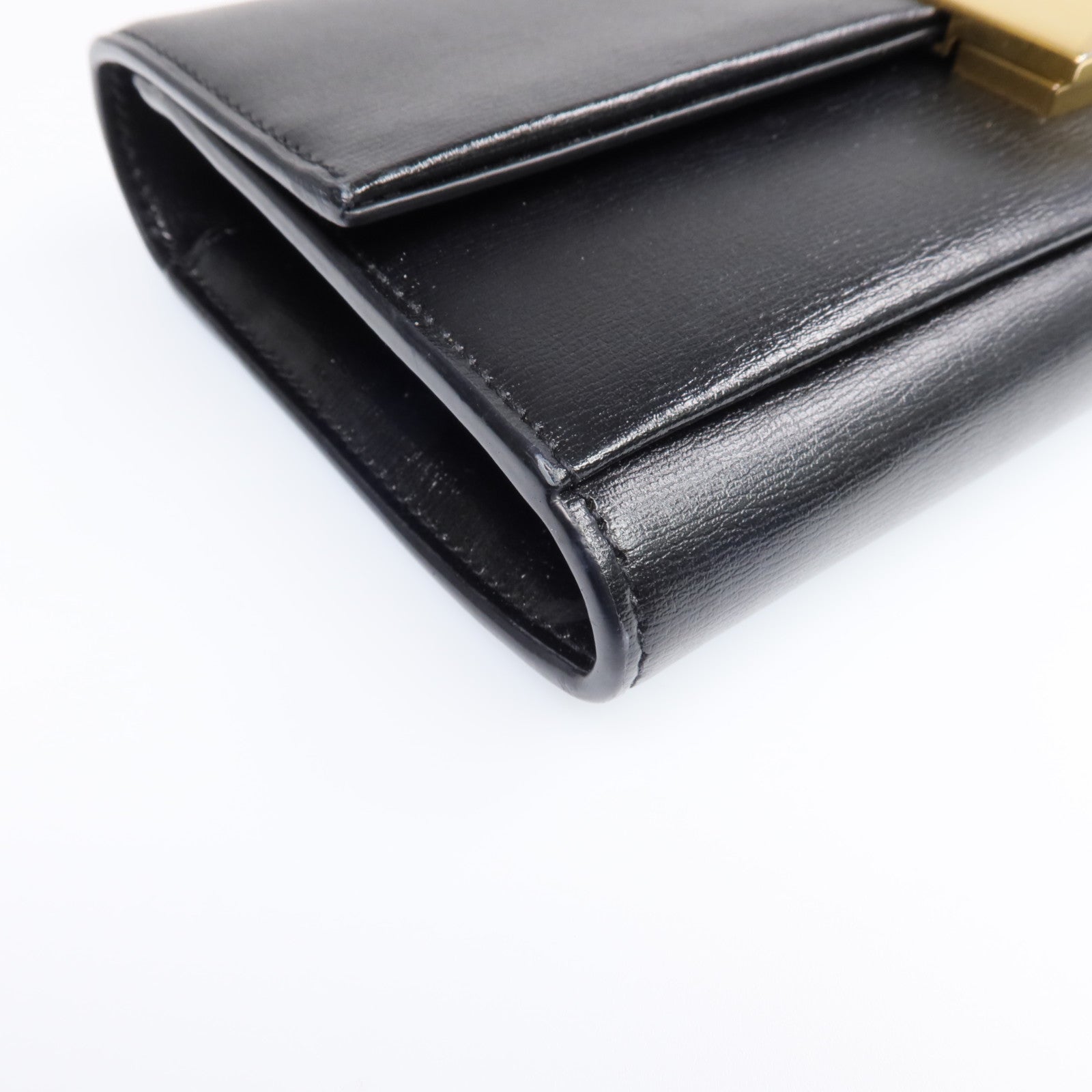 YVES SAINT LAURENT 牛皮皮革Long Wallet金扣長錢包