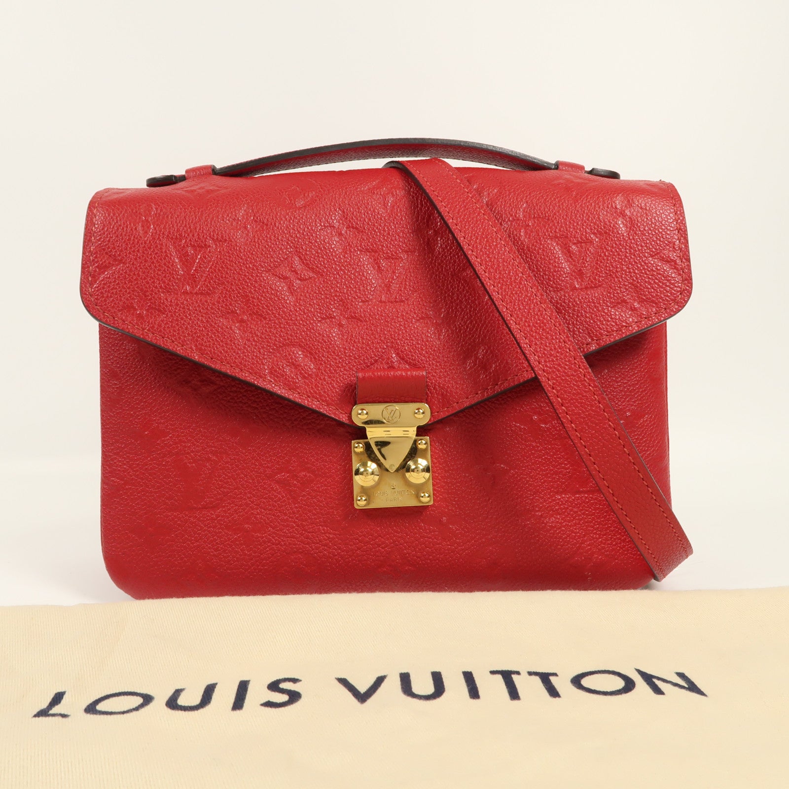 LOUIS VUITTON Monogram Empreinte Pochette Metis金扣手挽肩背兩用袋