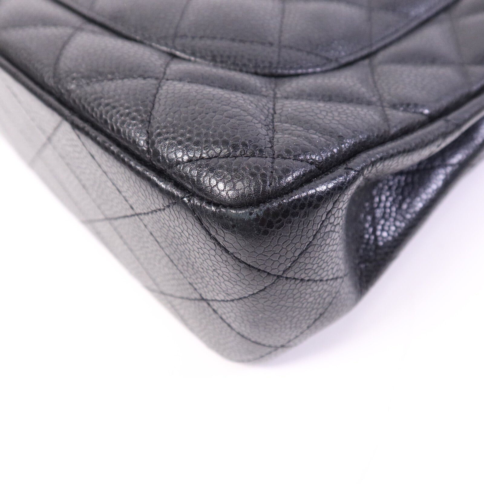 CHANEL 【激減優惠】牛皮皮革Large Classic銀扣鏈帶肩背袋