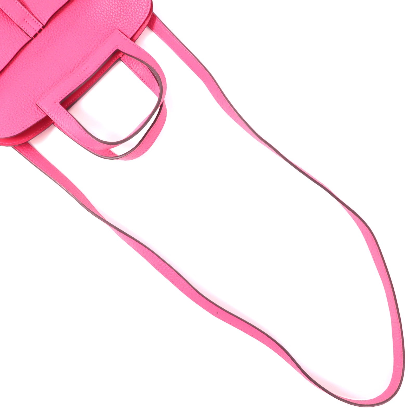 HERMES Clemence皮革Halzan 25銀扣手挽肩背兩用袋Framboise