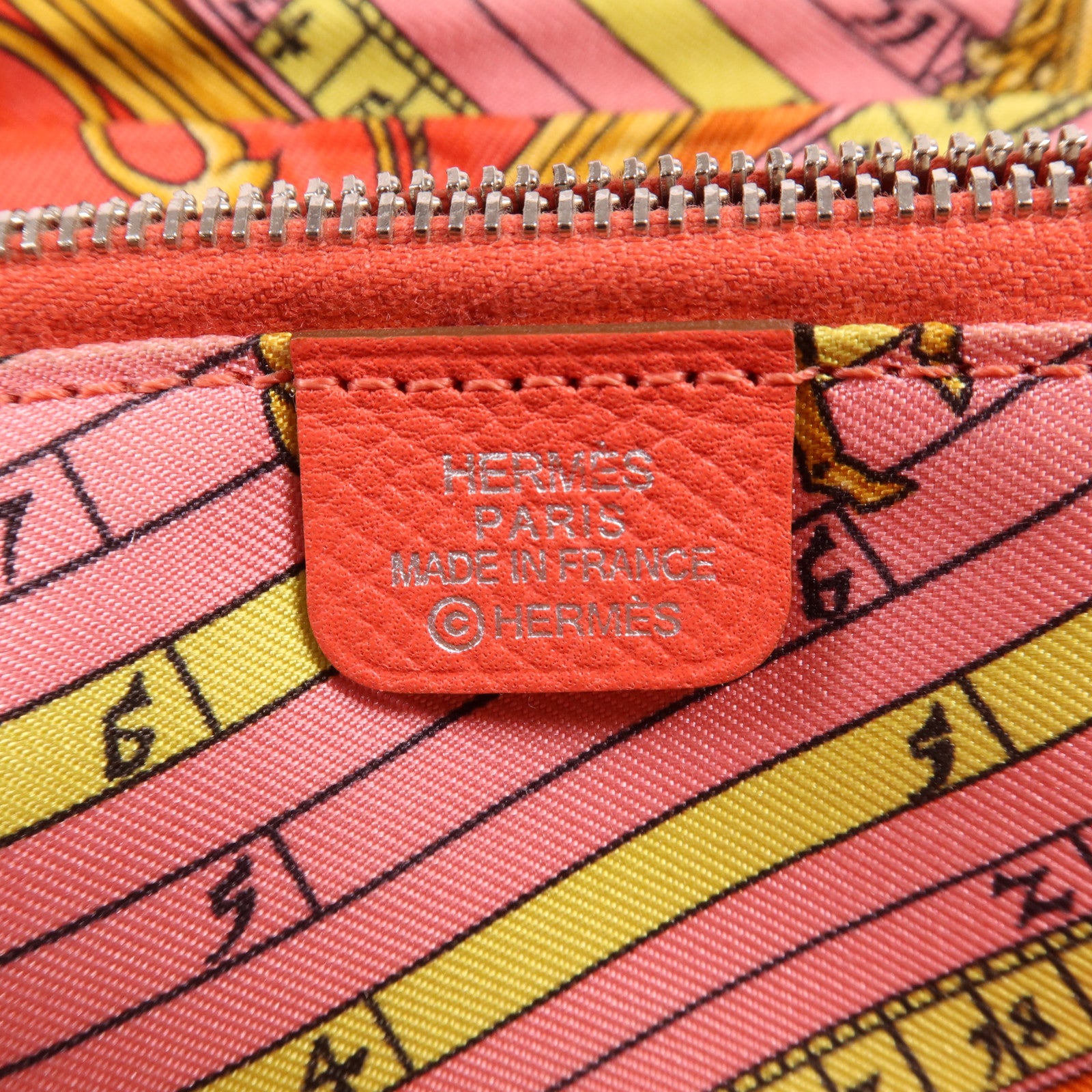 HERMES Clemence皮革Long Wallet銀扣長錢包Rose Jaipur