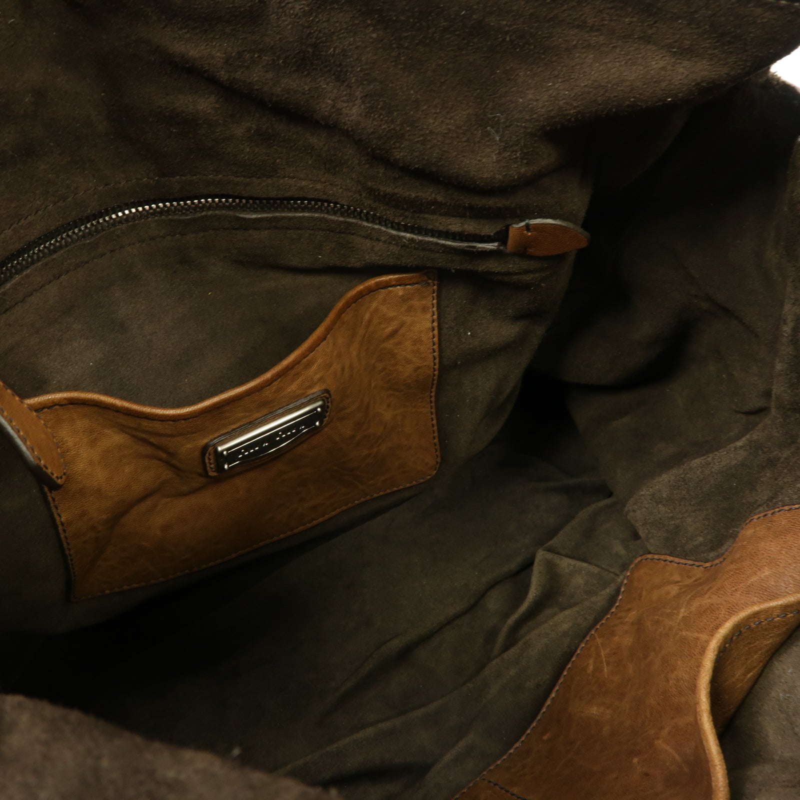 Miu Miu 牛皮皮革2way Shoulder Bag銀扣手挽肩背兩用袋棕色