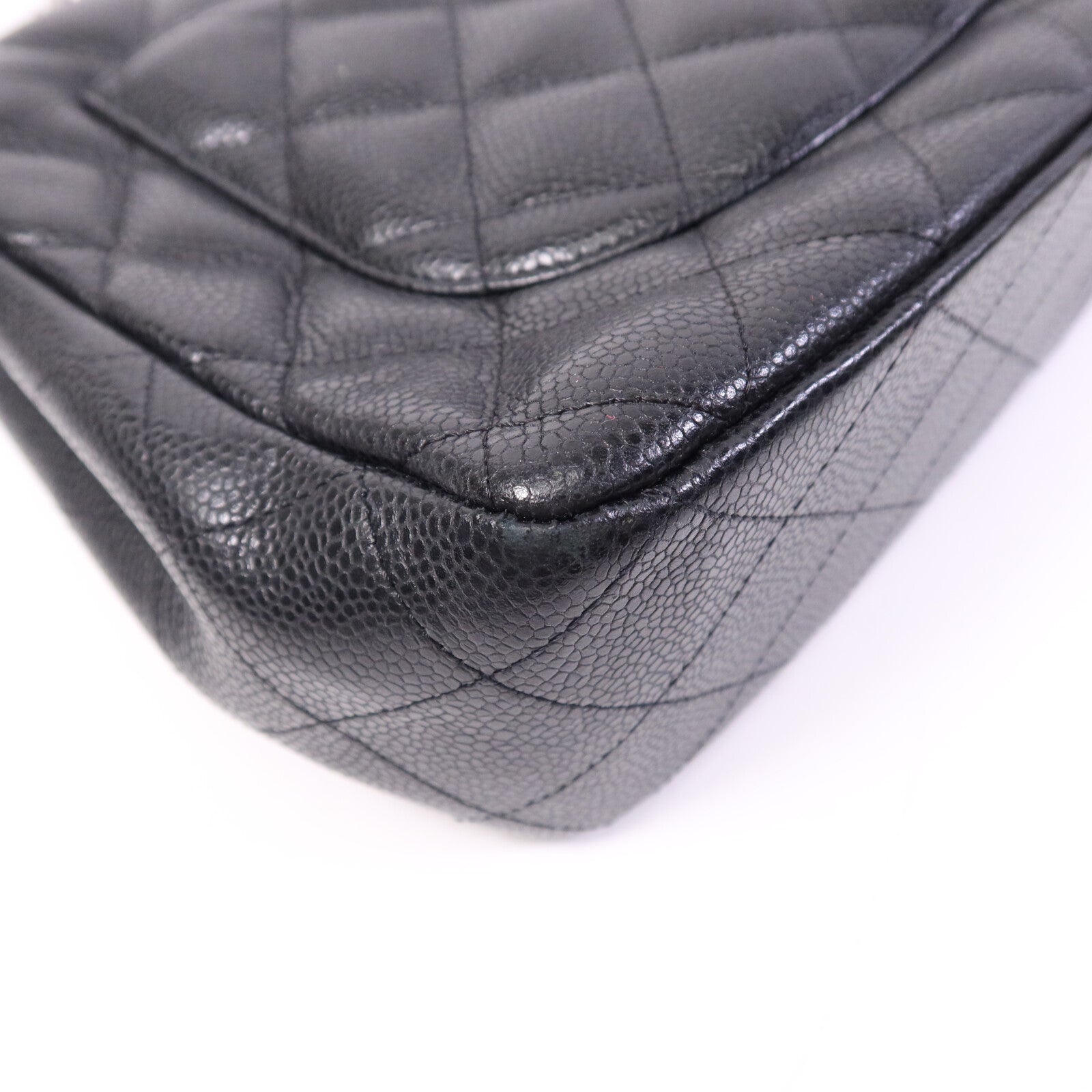 CHANEL 【激減優惠】牛皮皮革Large Classic銀扣鏈帶肩背袋