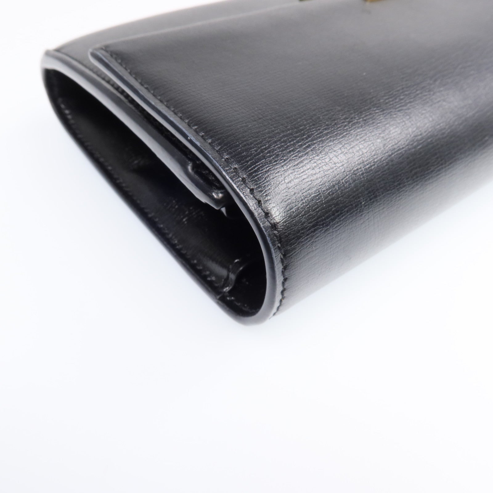 YVES SAINT LAURENT 牛皮皮革Long Wallet金扣長錢包