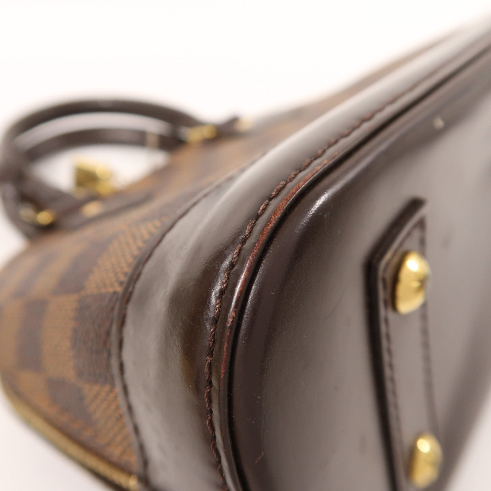 LOUIS VUITTON Damier Alma BB金扣手挽肩背兩用袋棕色