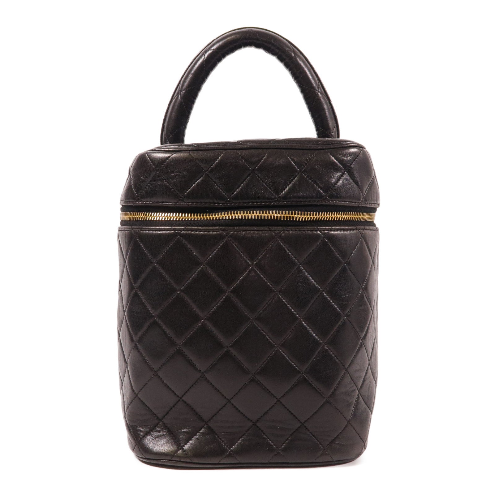 CHANEL 羊皮皮革Vintage Vanity Bag金扣化妝袋