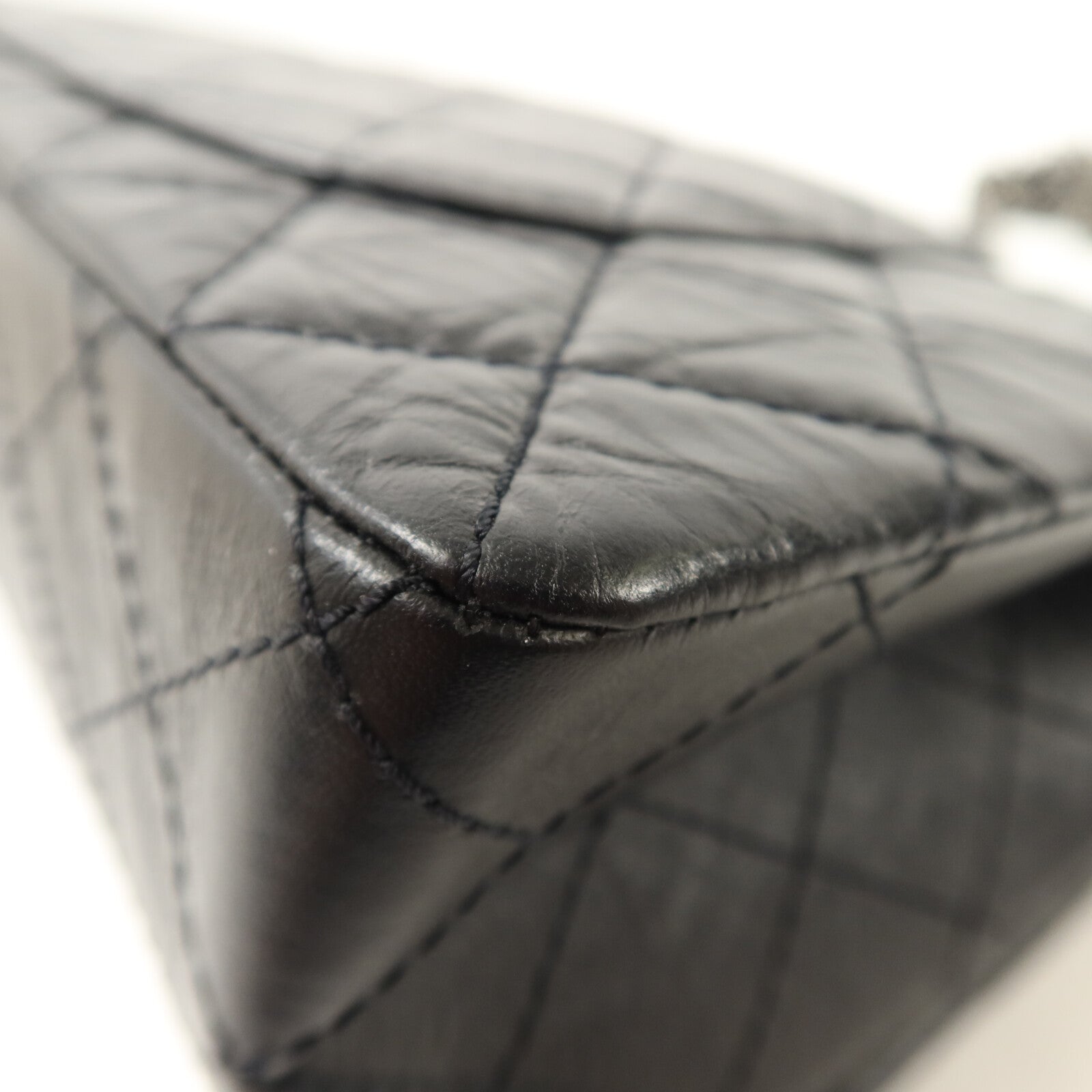 CHANEL 牛皮皮革2.55 28cm鏈帶手挽肩背兩用袋