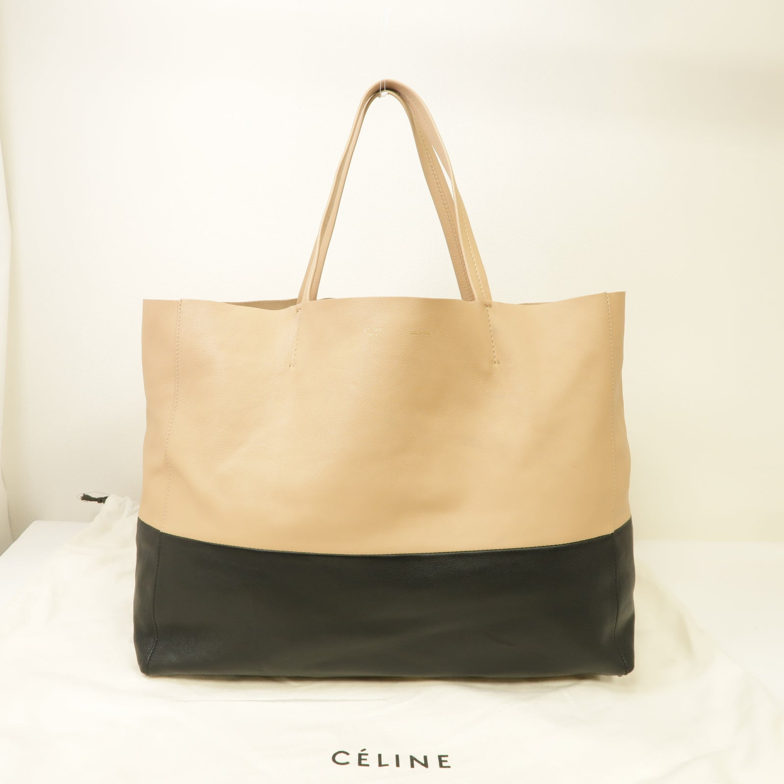 CELINE 羊皮皮革Cabas手挽袋粉紅色/黒色