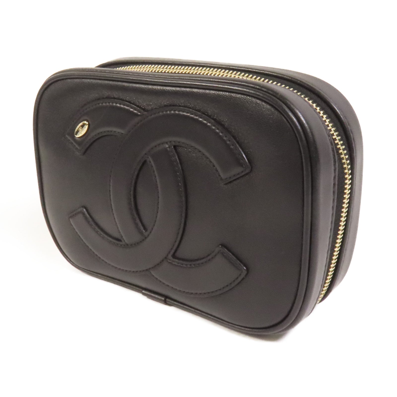 CHANEL 【激減優惠】牛皮皮革CC Mania Waist Bag金扣鏈帶腰包