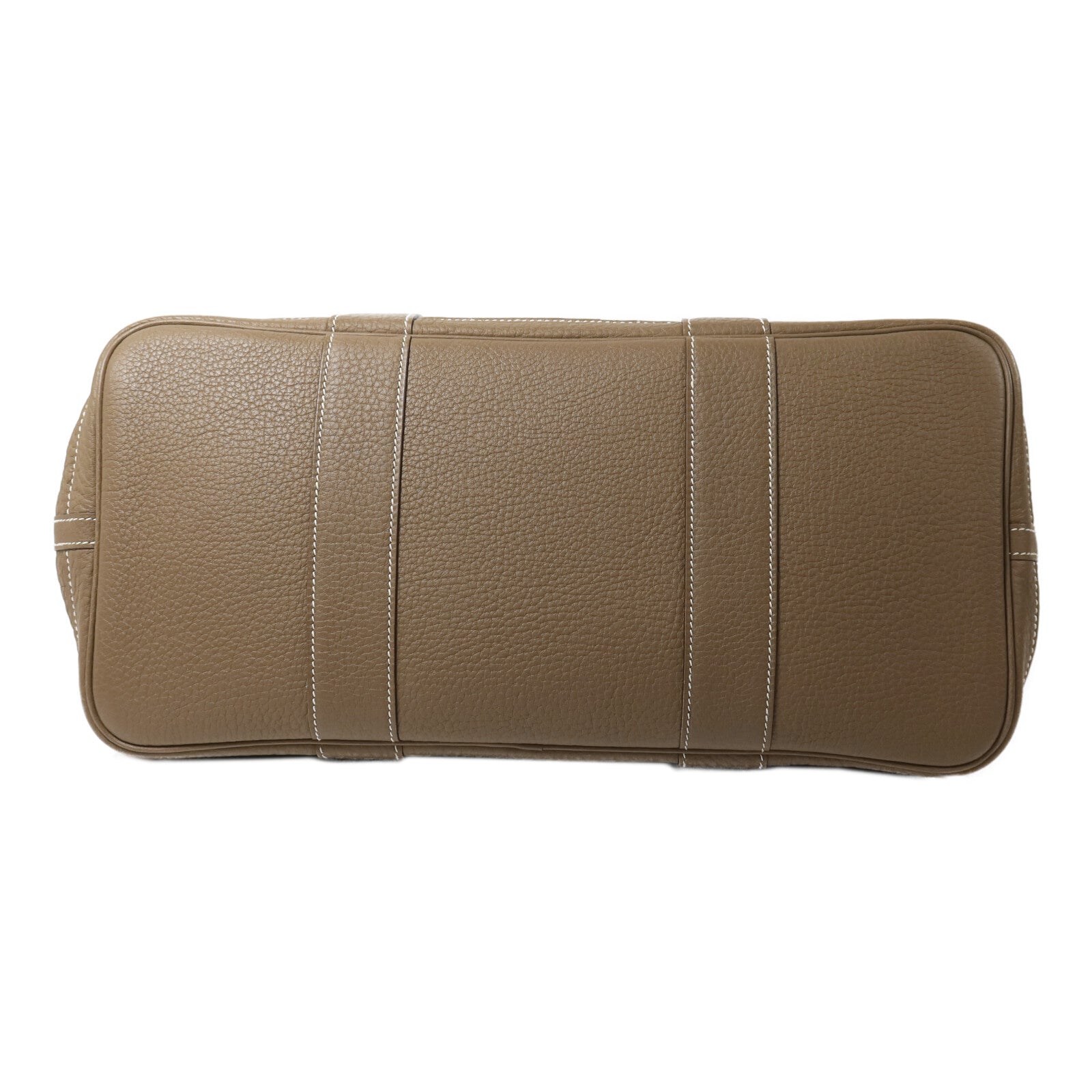 HERMES Clemence皮革Garden Party PM手挽袋Etoupe