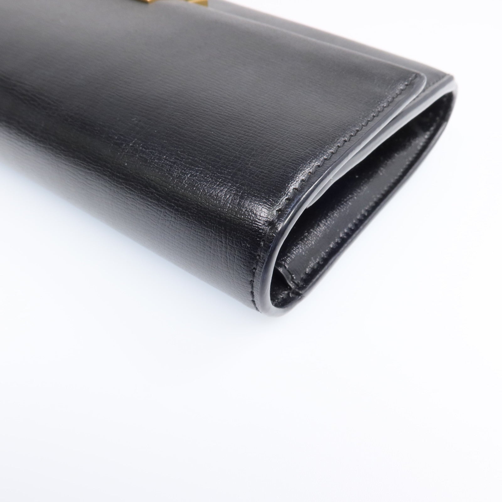 YVES SAINT LAURENT 牛皮皮革Long Wallet金扣長錢包