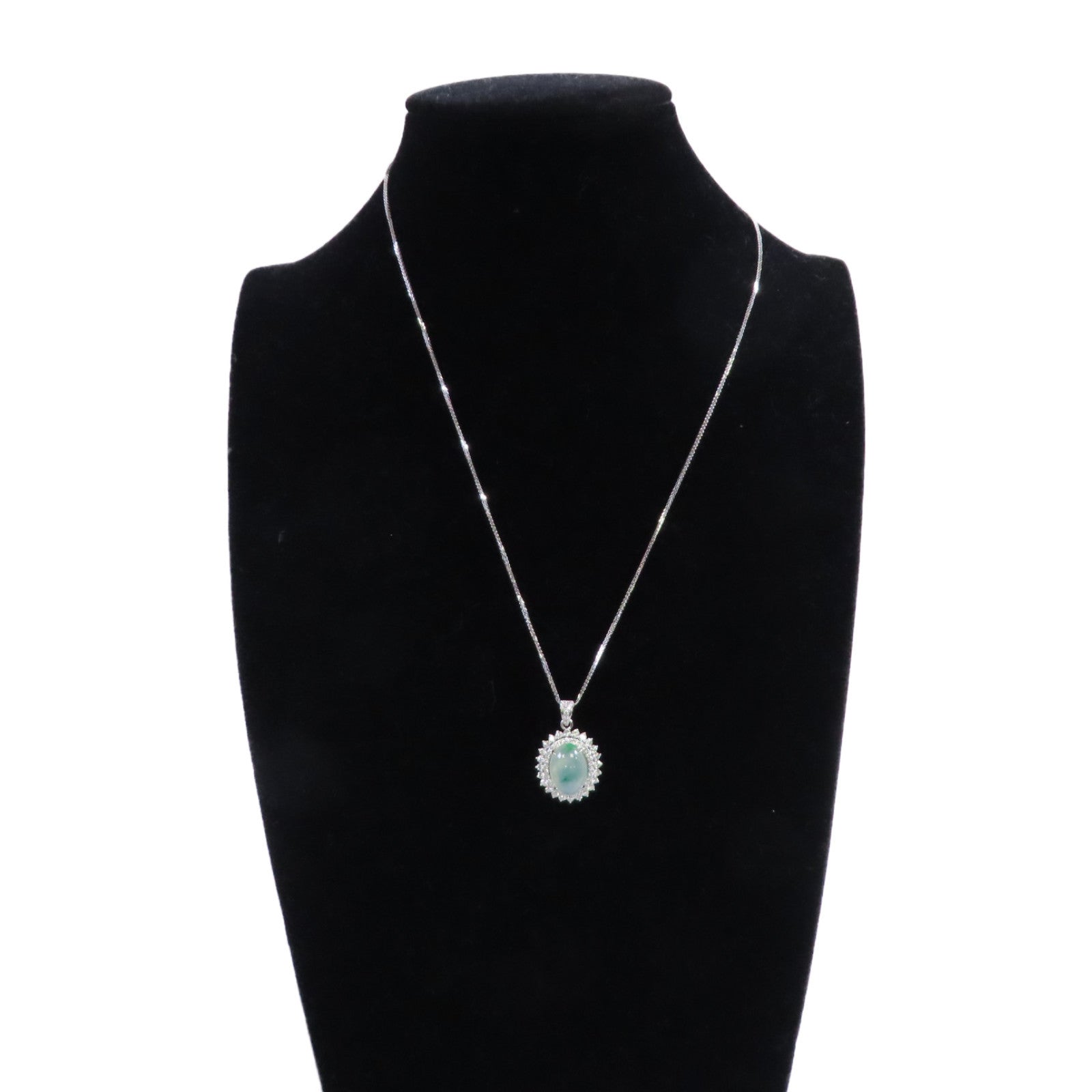 JEWELRY 18K白金/翡翠/鑽石Jade Diamond Necklace項鏈