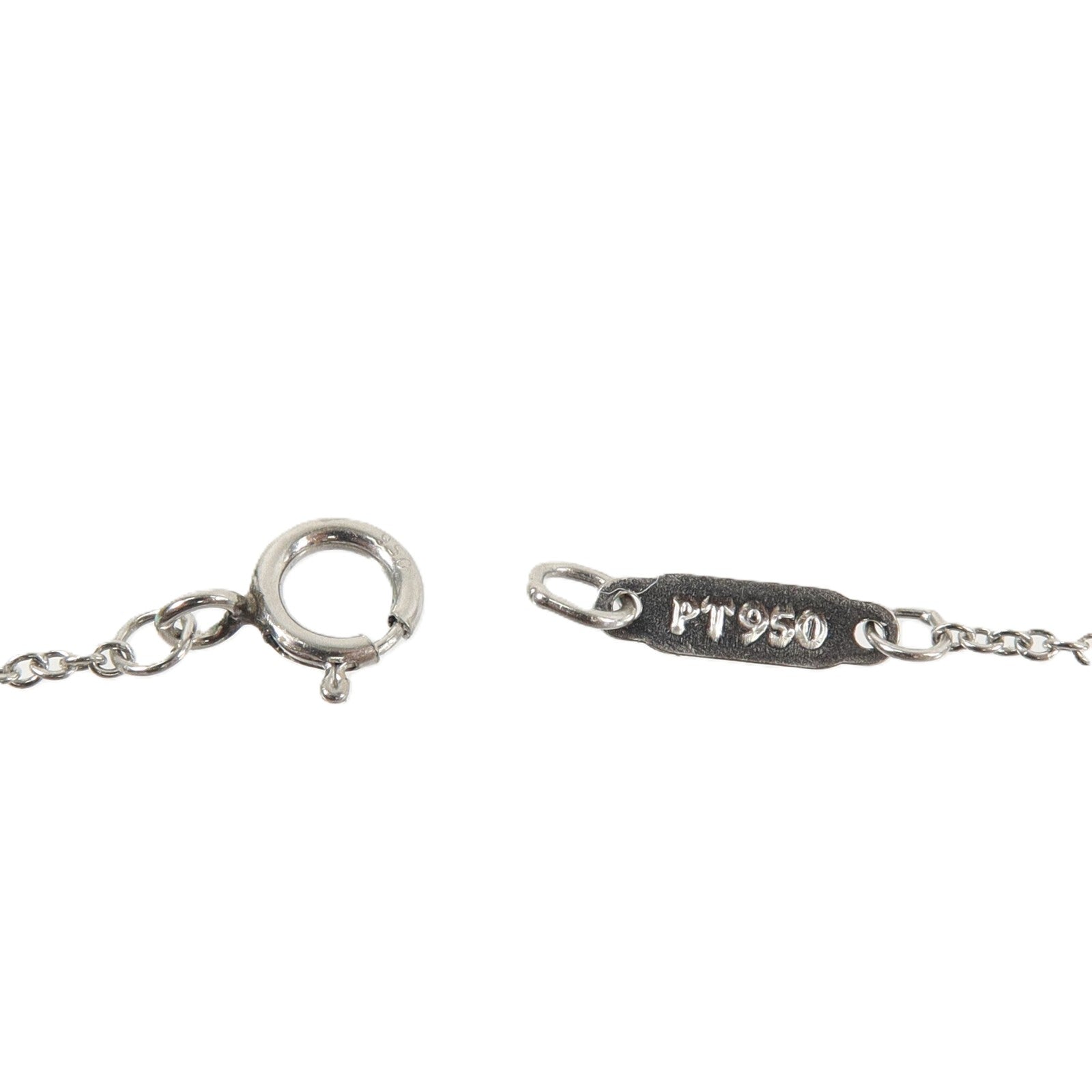 TIFFANY＆CO PT950鉑金Tiffany Crown Key Pendant鑽石項鍊