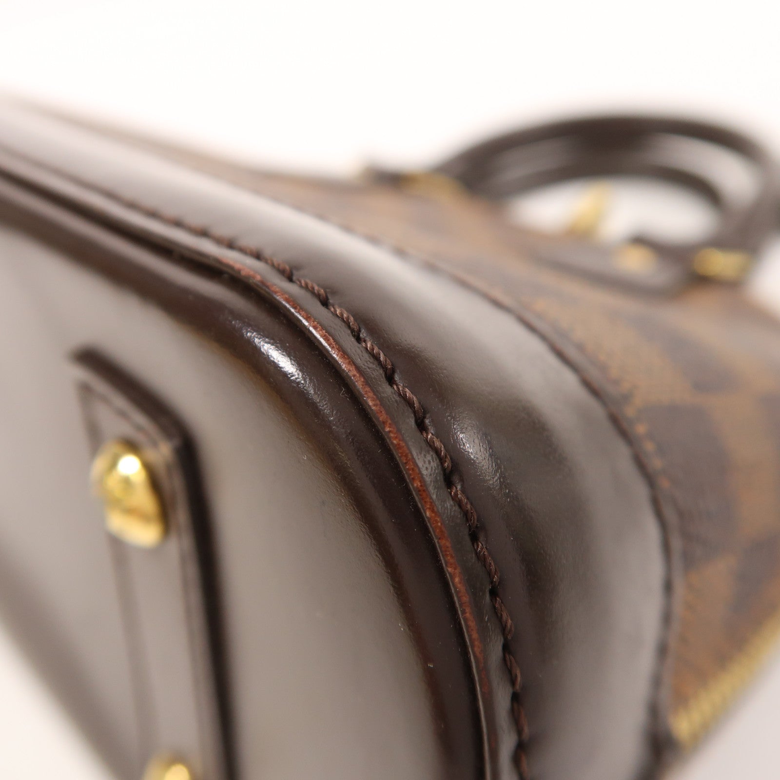 LOUIS VUITTON Damier Alma BB金扣手挽肩背兩用袋棕色