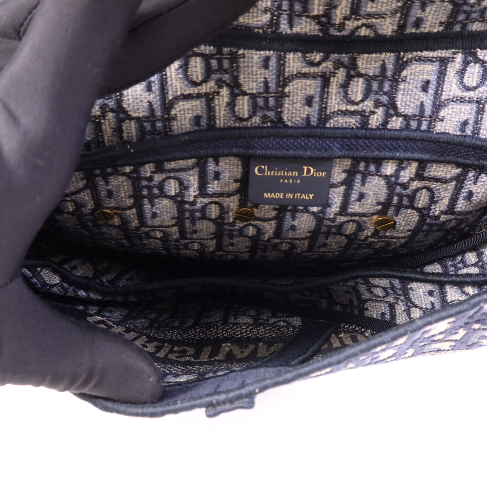 Dior 帆布Saddle Medium金扣肩背袋