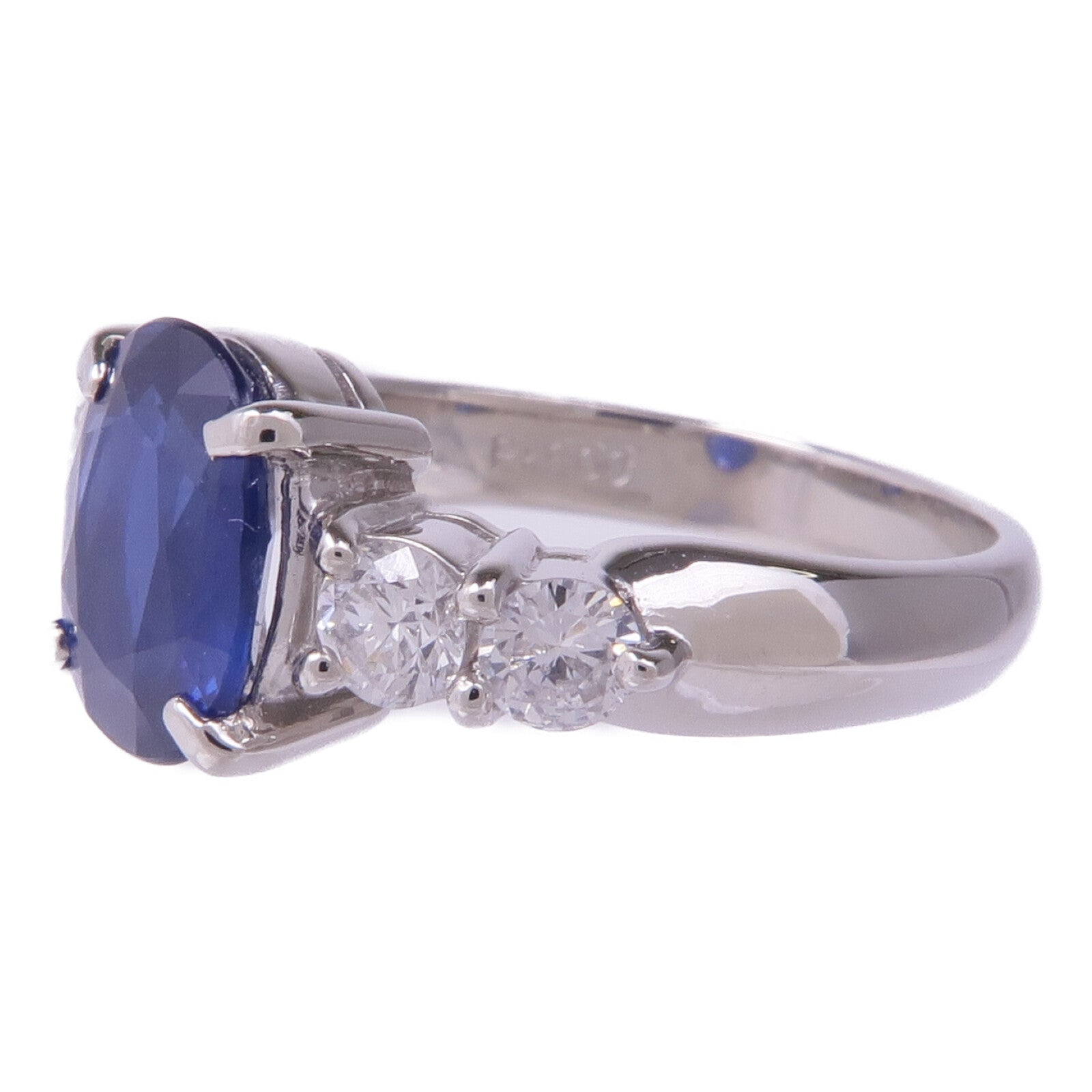 JEWELRY PT900鉑金Sapphire Diamond Ring藍寶石/鑽石戒指US#5.75