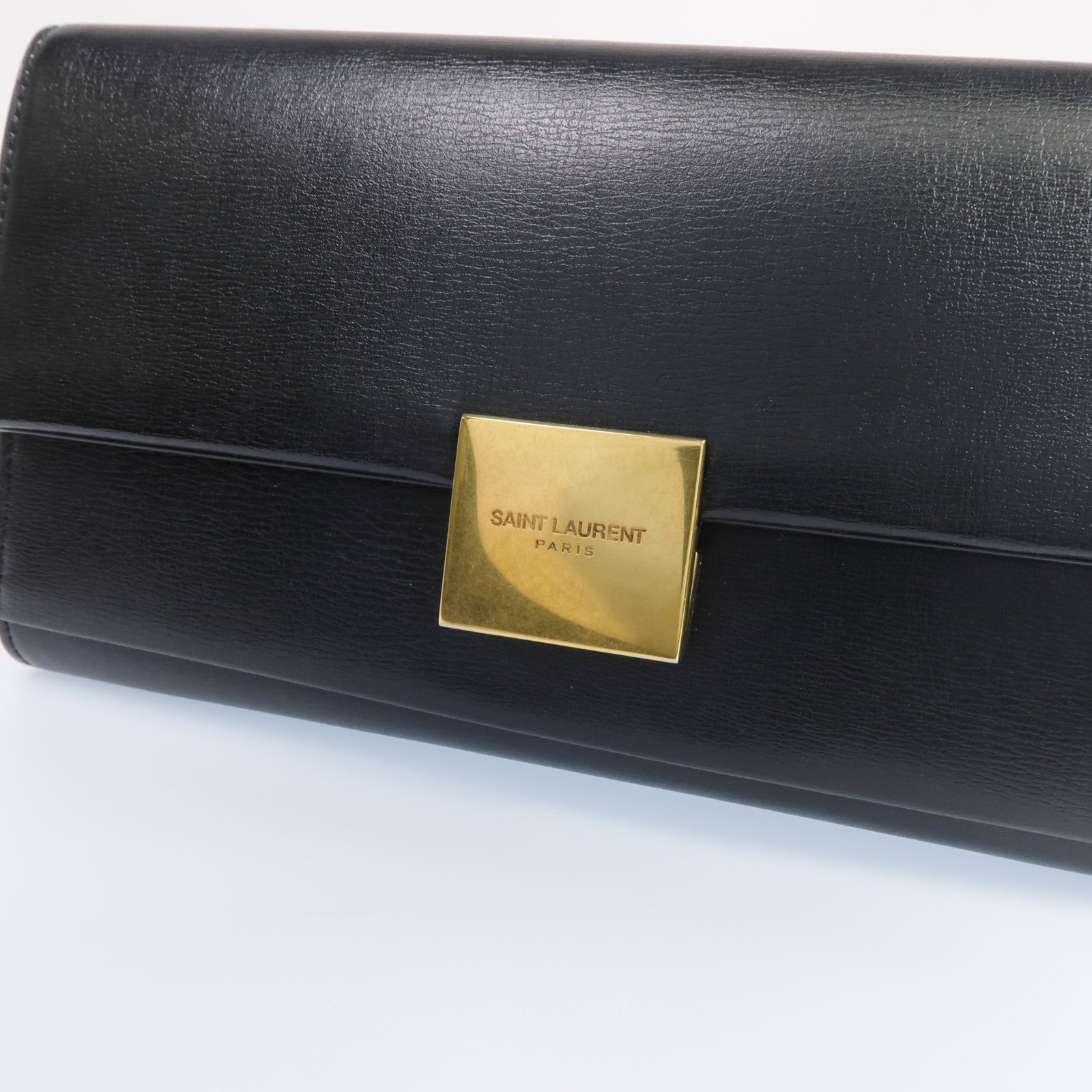 YVES SAINT LAURENT 牛皮皮革Long Wallet金扣長錢包