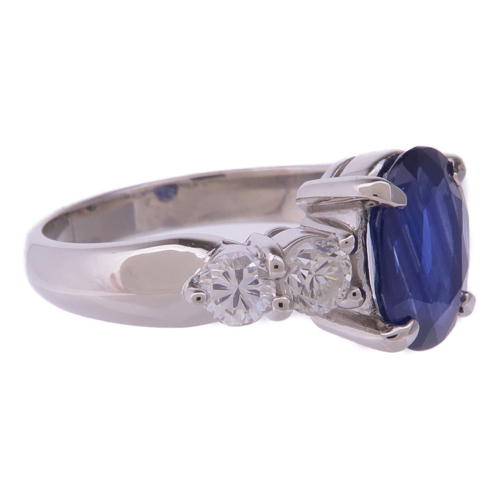 JEWELRY PT900鉑金Sapphire Diamond Ring藍寶石/鑽石戒指US#5.75