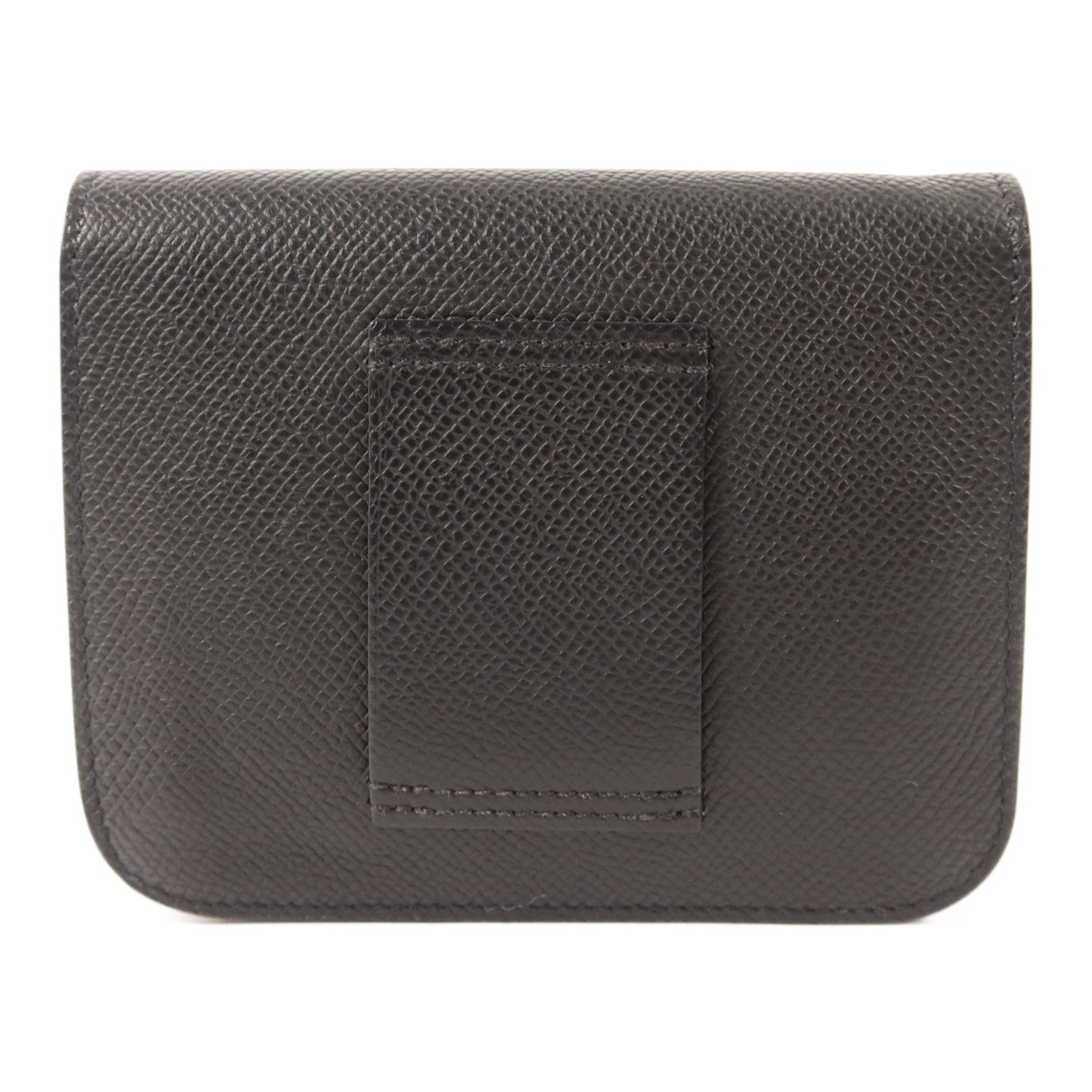 HERMES Epsom皮革Constance Slim銀扣錢包Noir