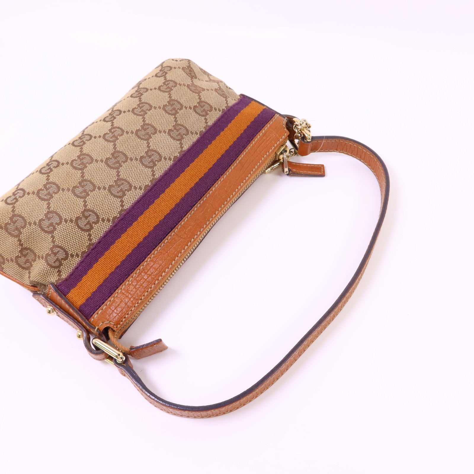GUCCI 帆布Shoulder Bag金扣肩背袋
